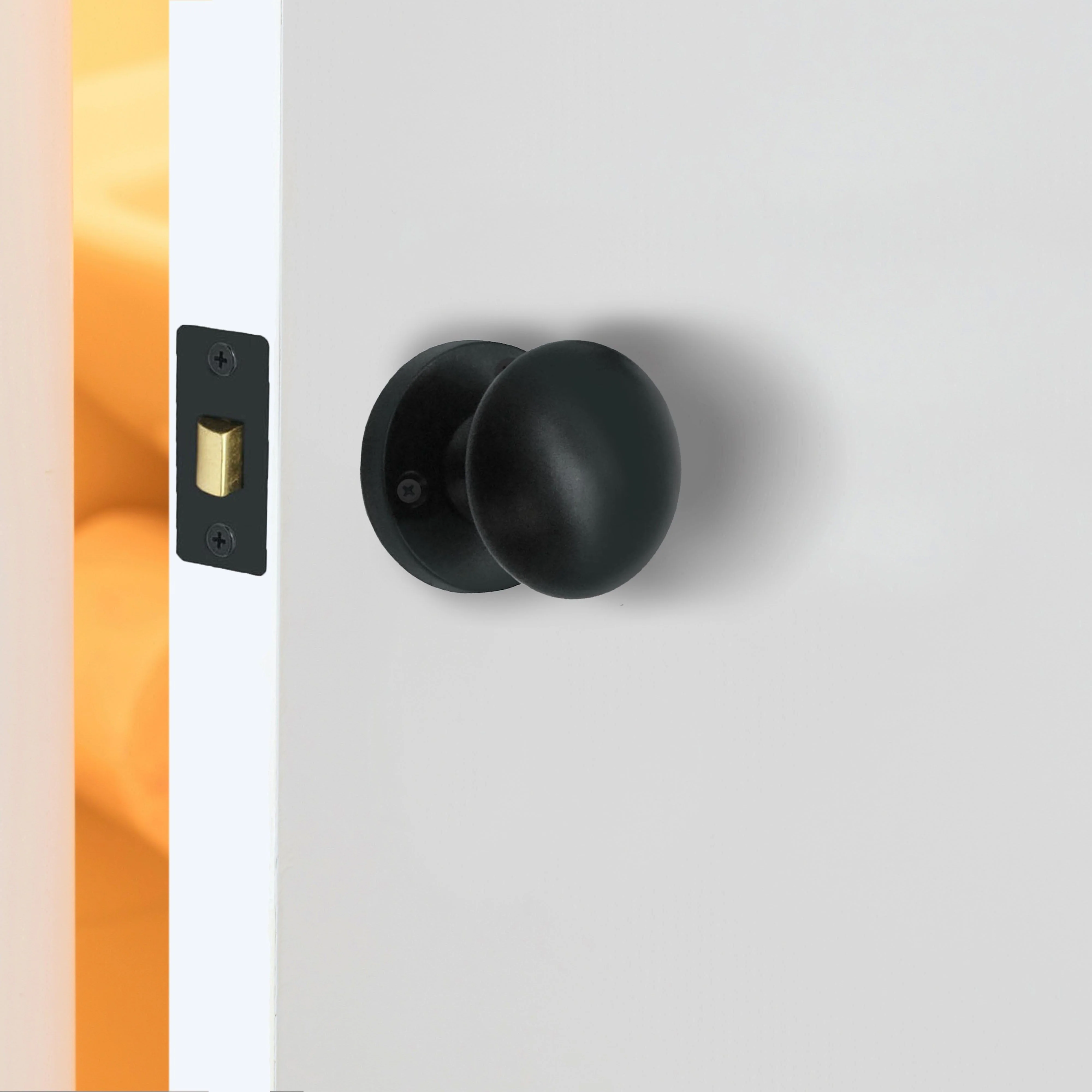 Victorian Black Mortice Door Knob Kit - 76mm Latch - 102mm Hinges - Image 5