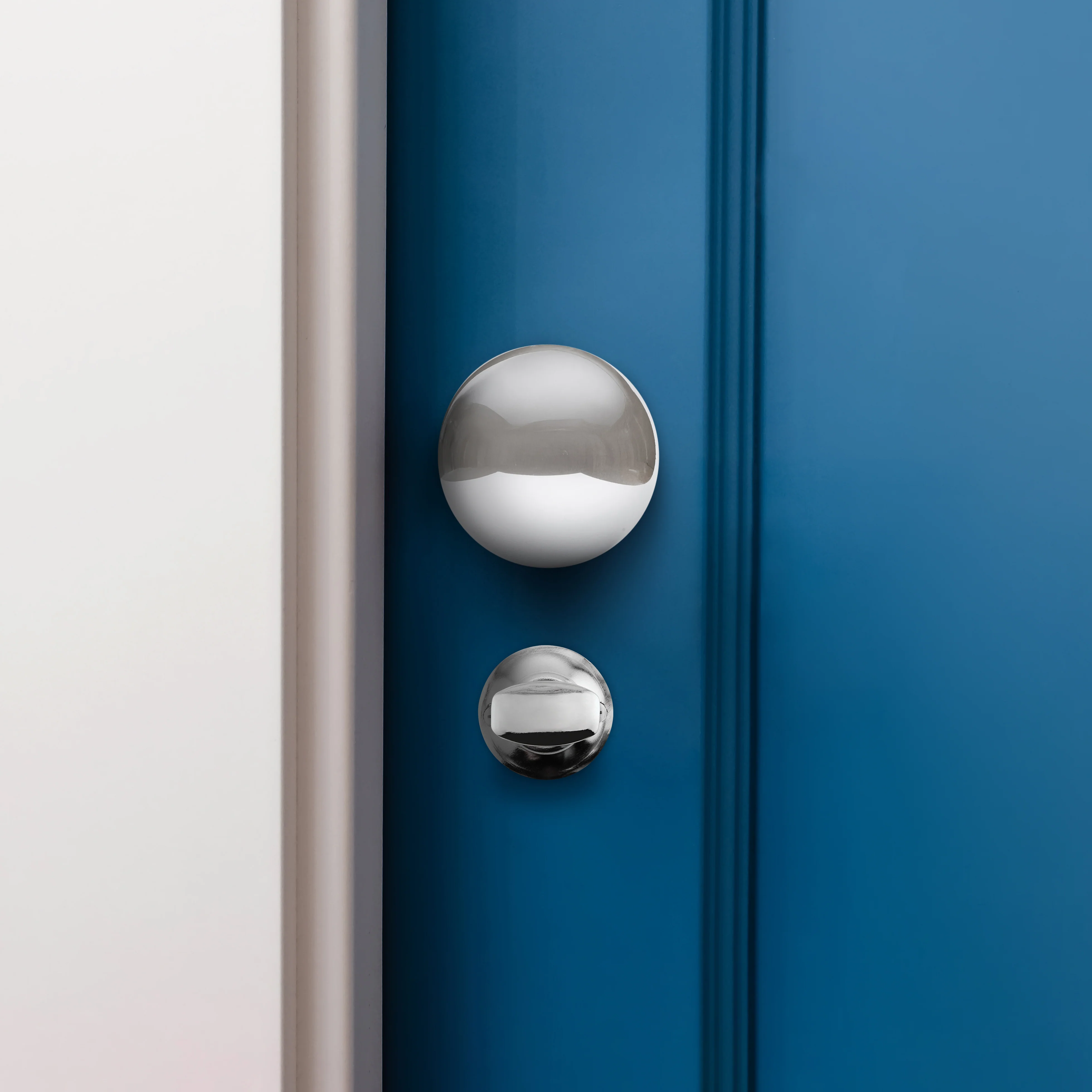 Victorian Polished Chrome Mortice Door Knob Kit - 80mm Bathroom Lock - 76mm Hinges - Image 6