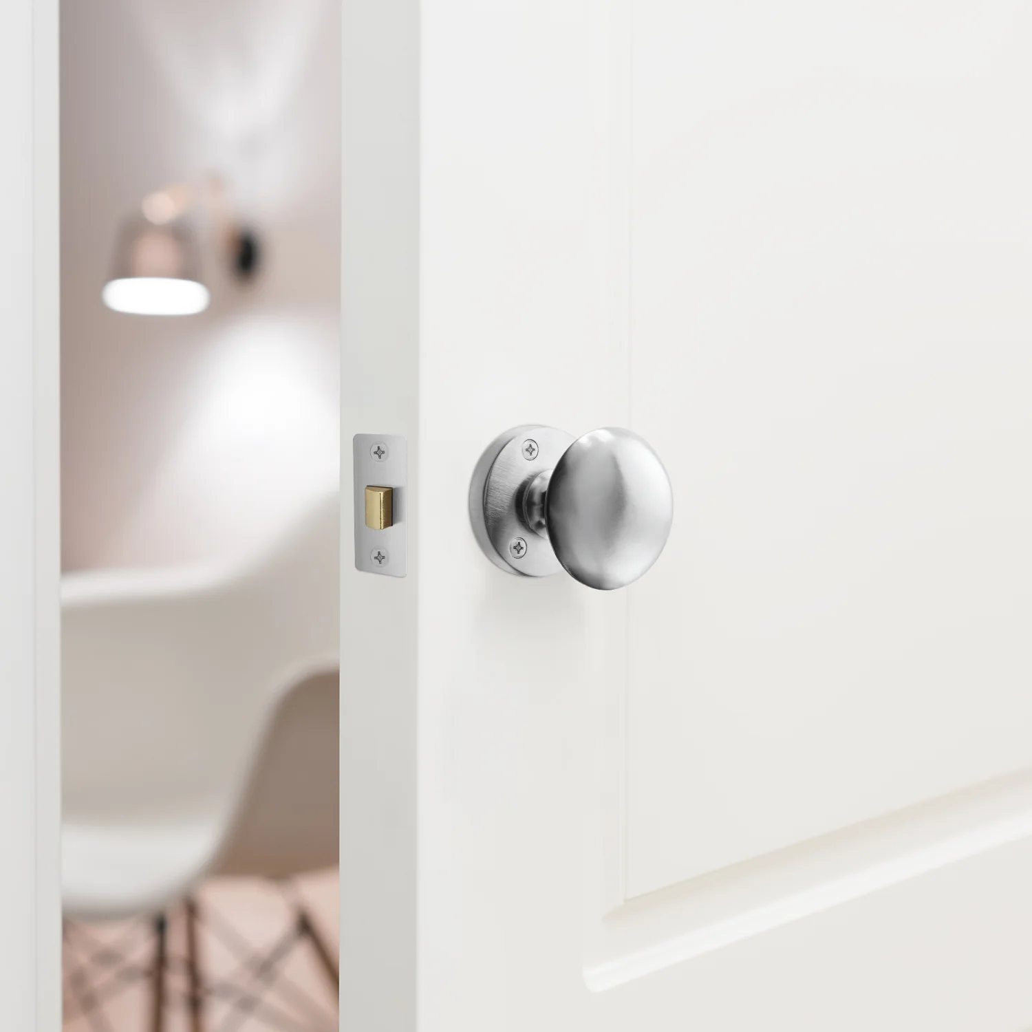 Victorian Satin Chrome Mortice Door Knob Kit - 76mm Latch - 76mm Hinges - Image 5