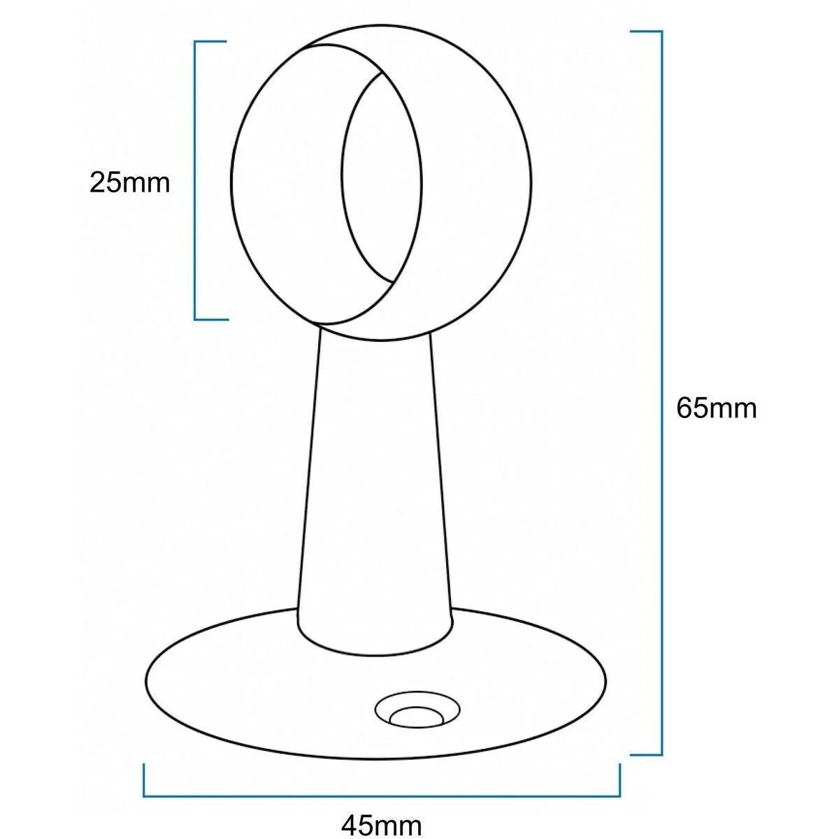 Wardrobe Rail Centre Bracket - 25mm - Chrome Plated - Image 4
