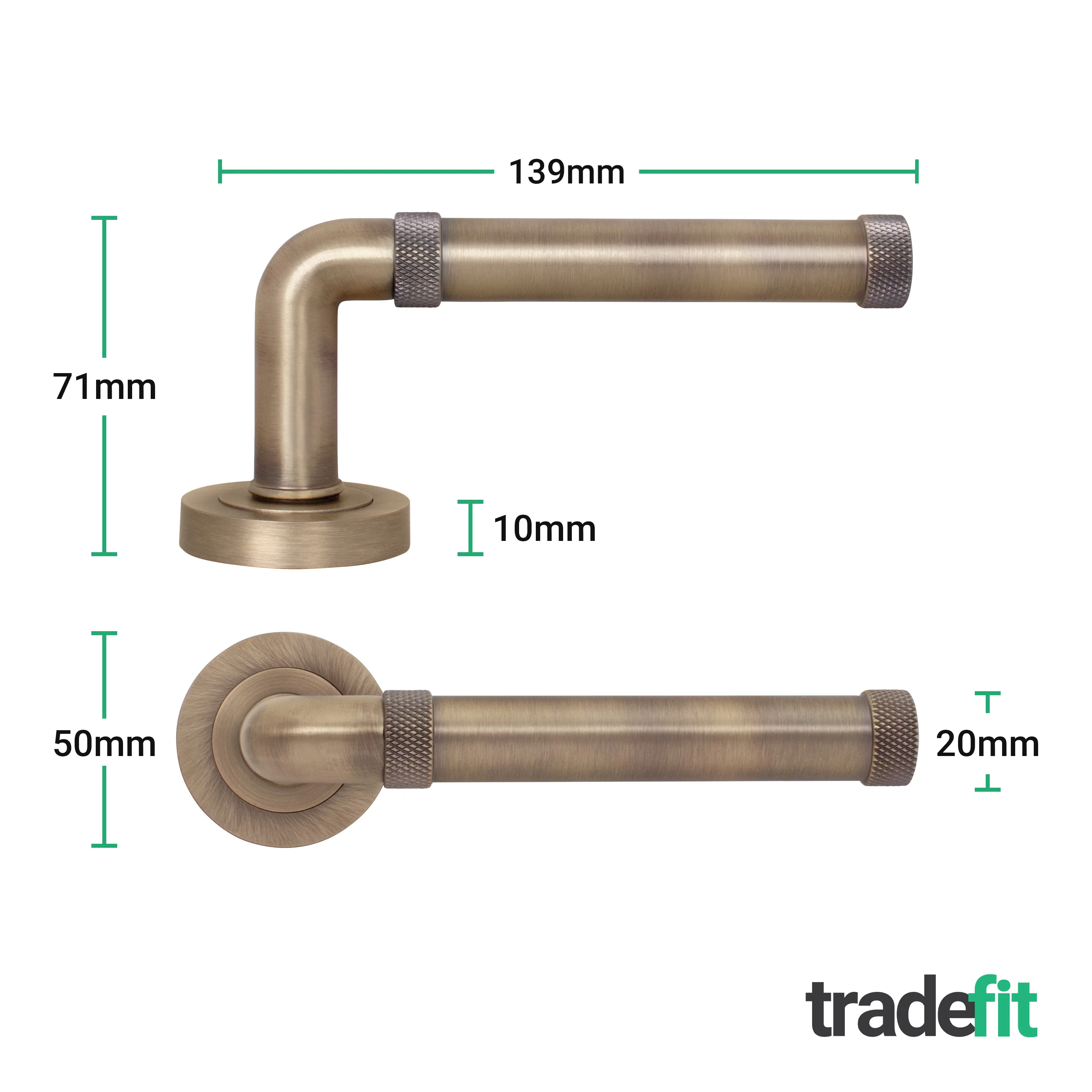 Santana Antique Brass Lever on Rose Door Handles - Heavy Duty - FD30/60 Rated - Image 4