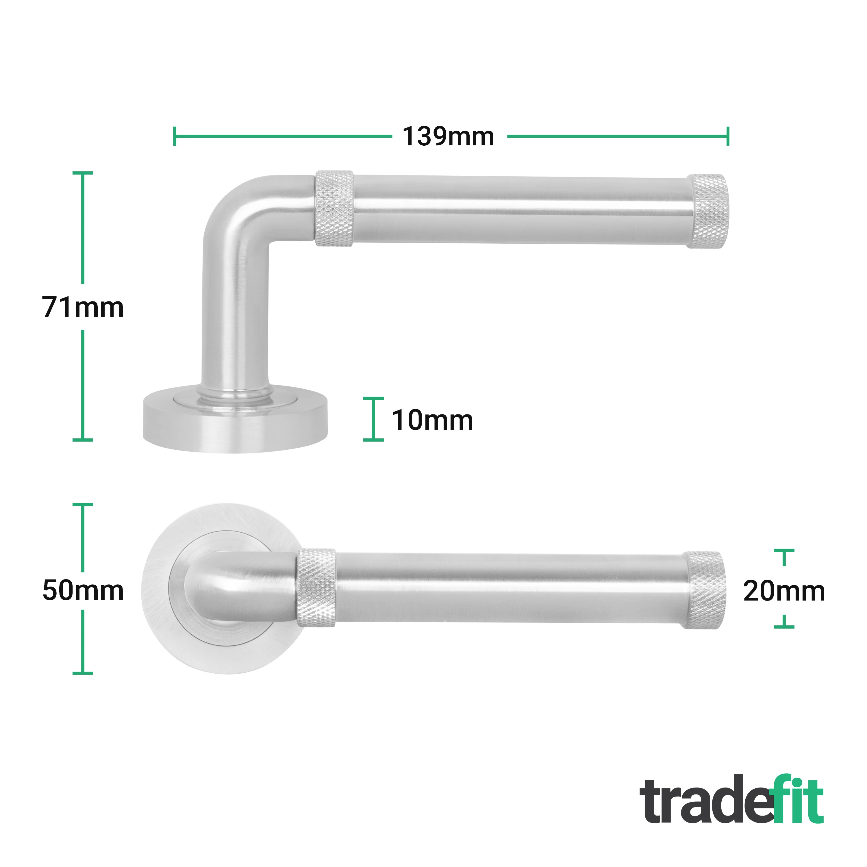 Santana Satin Nickel Lever on Rose Door Handle Kit - Medium Duty FD30/60 - 80mm Euro Sashlock and Thumbturn Cylinder - Keyed Alike - Image 5
