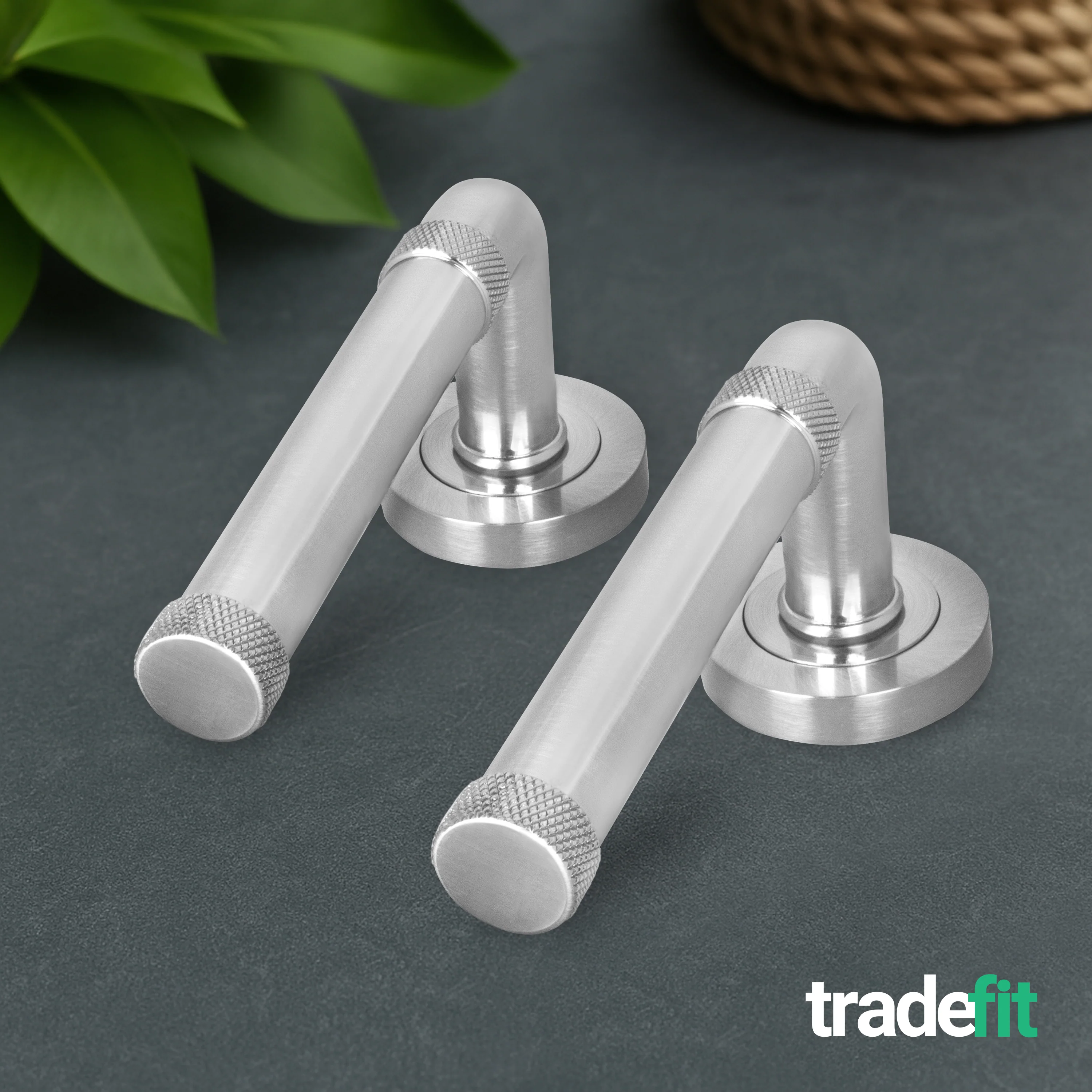 Santana Satin Nickel Lever on Rose Door Handle Kit - Medium Duty FD30/60 - 80mm Euro Sashlock and Thumbturn Cylinder - Keyed Alike - Image 8