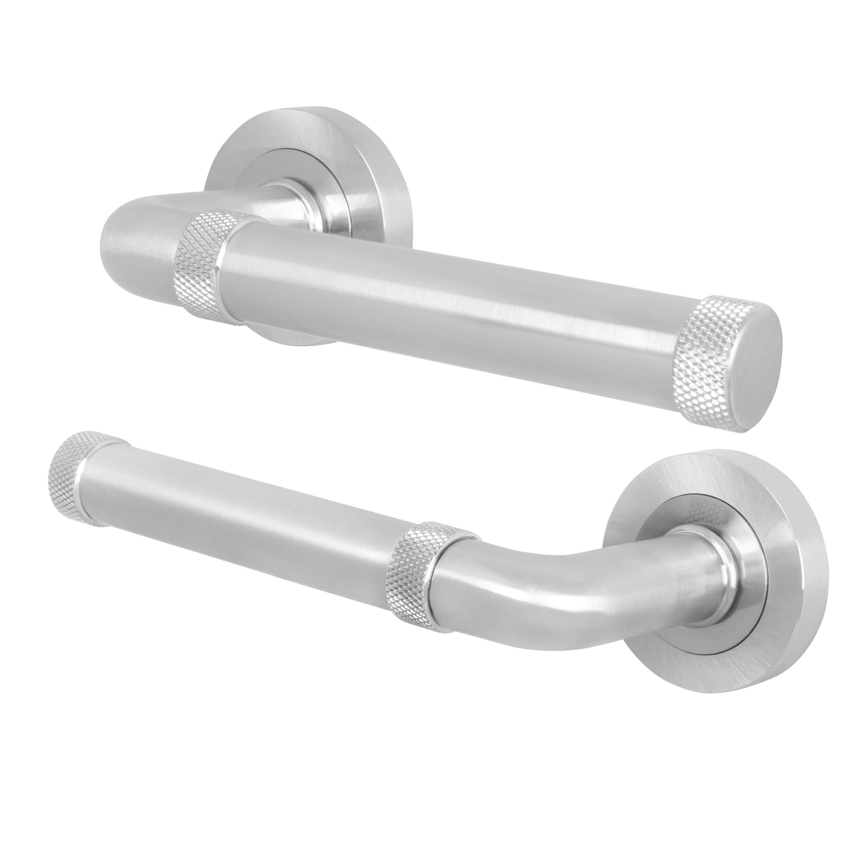 Santana Satin Nickel Lever on Rose Door Handles - Heavy Duty - FD30/60 Rated