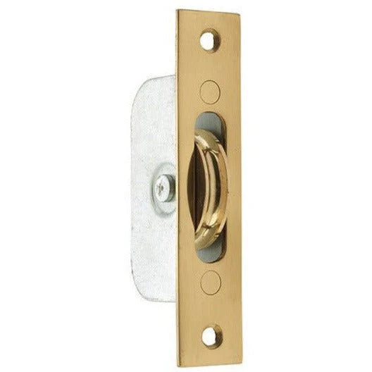Sash Pulley Brass 40mm Roller - 118x26mm - Polished Brass