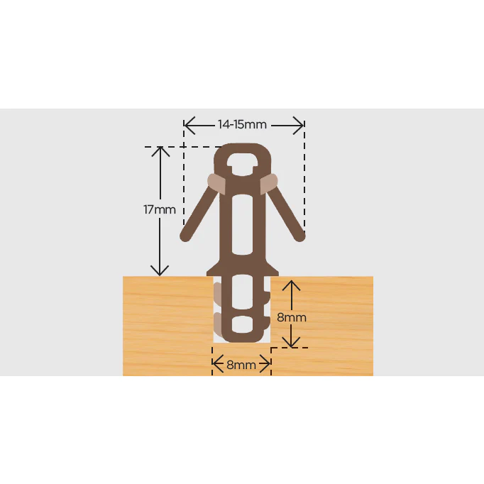 Sash Window Flip Parting Bead - Brown - 12mm x 3m