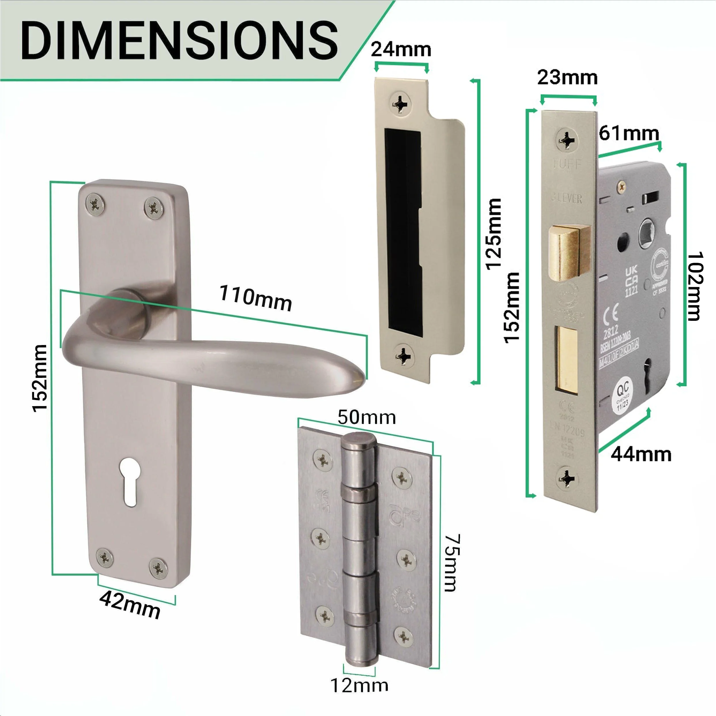 Sassari Satin Nickel Lever Door Handle Pack - Sashlock - Image 3