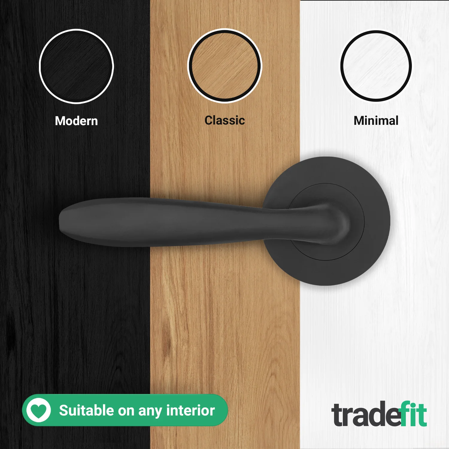 Sassari Matt Black Lever on Rose Door Handle Kit - 80mm Euro Sashlock and Double Cylinder - Keyed Alike - Image 8