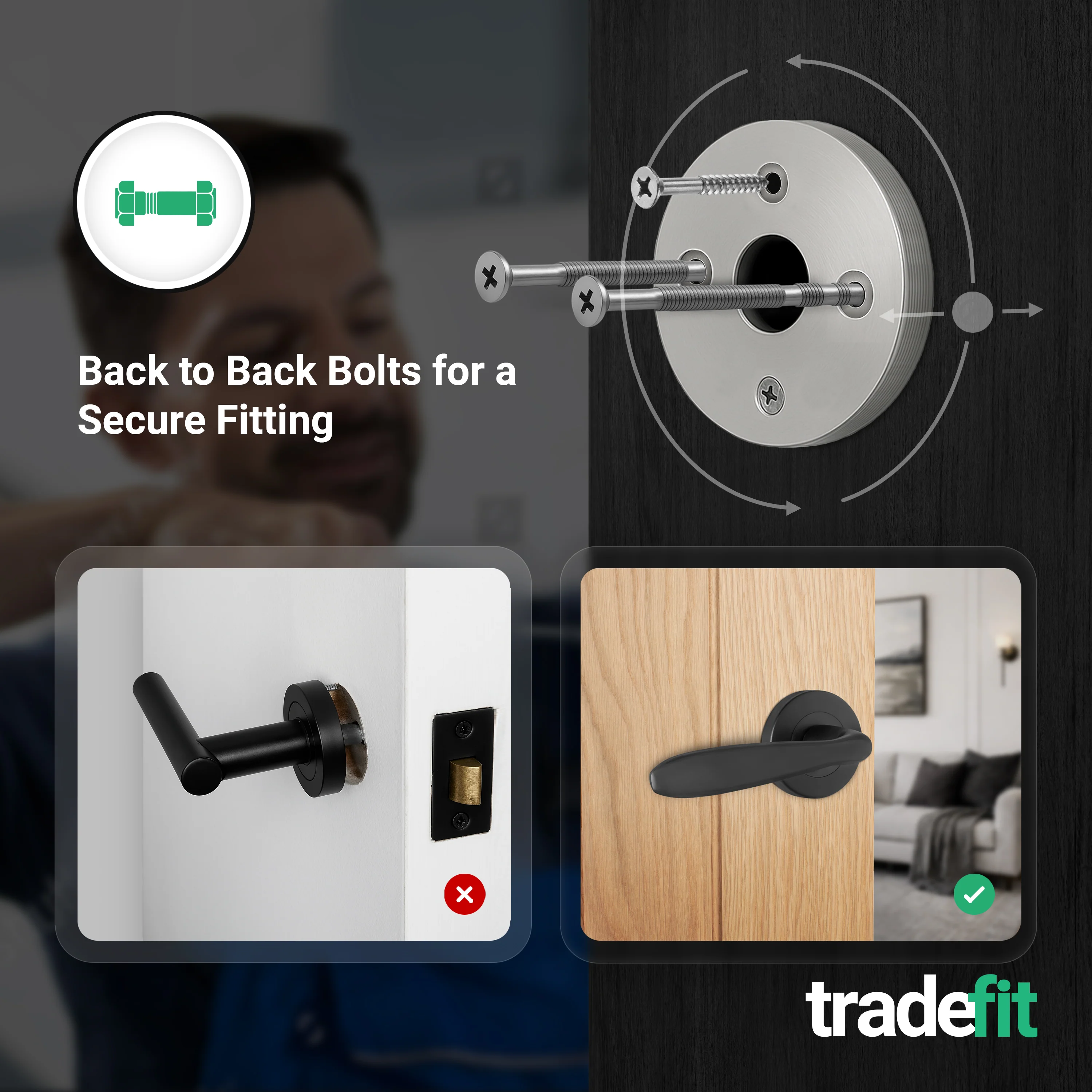 Sassari Matt Black Lever on Rose Door Handle Kit - 80mm Euro Sashlock and Thumbturn Cylinder - Keyed to Differ - Image 7