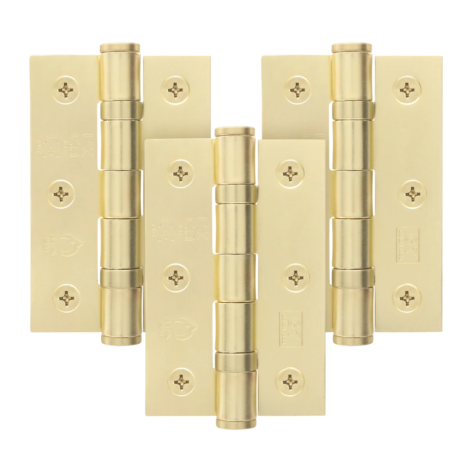 Satin Brass Fire Door Hinges - 3 Inch/76mm - Grade 7 Steel Ball Bearing - Pack of 3 Hinges