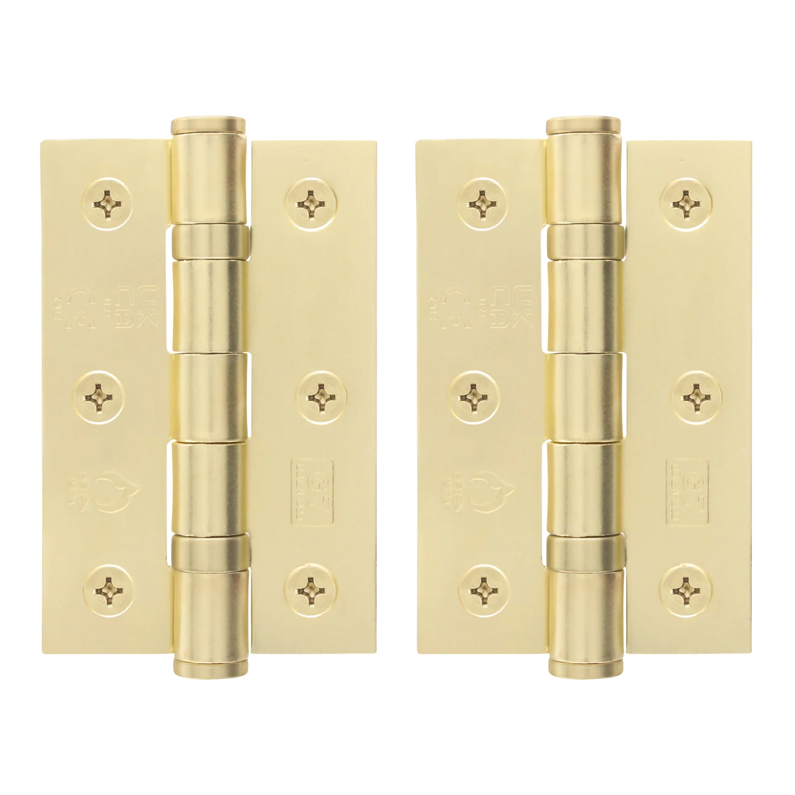 Satin Brass Fire Door Hinges - 3 Inch/76mm - Grade 7 Steel Ball Bearing - Pair