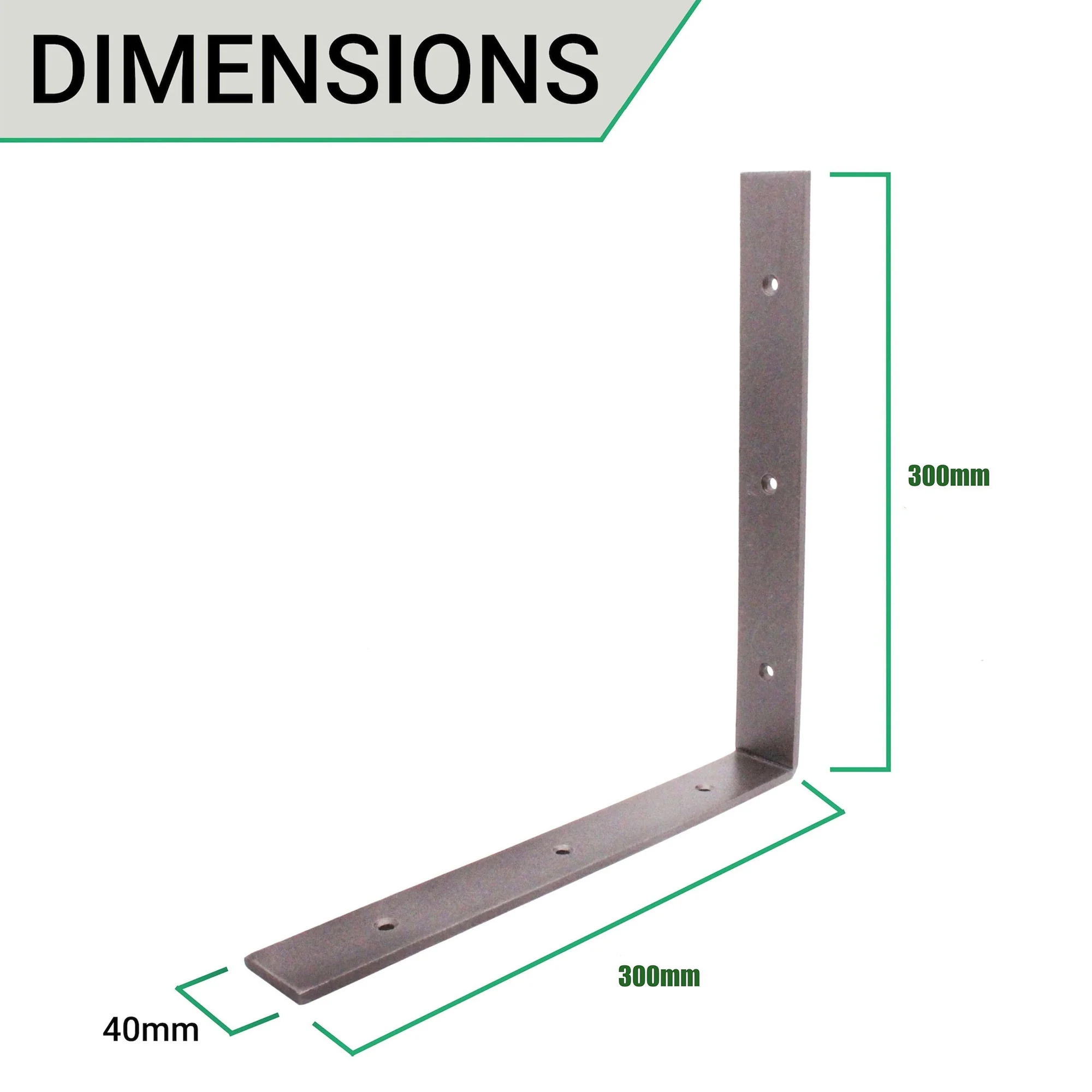 Scaffold Board Shelf Brackets 300mm PAIR Heavy Duty Rustic Wall Mounted Supports - Image 2