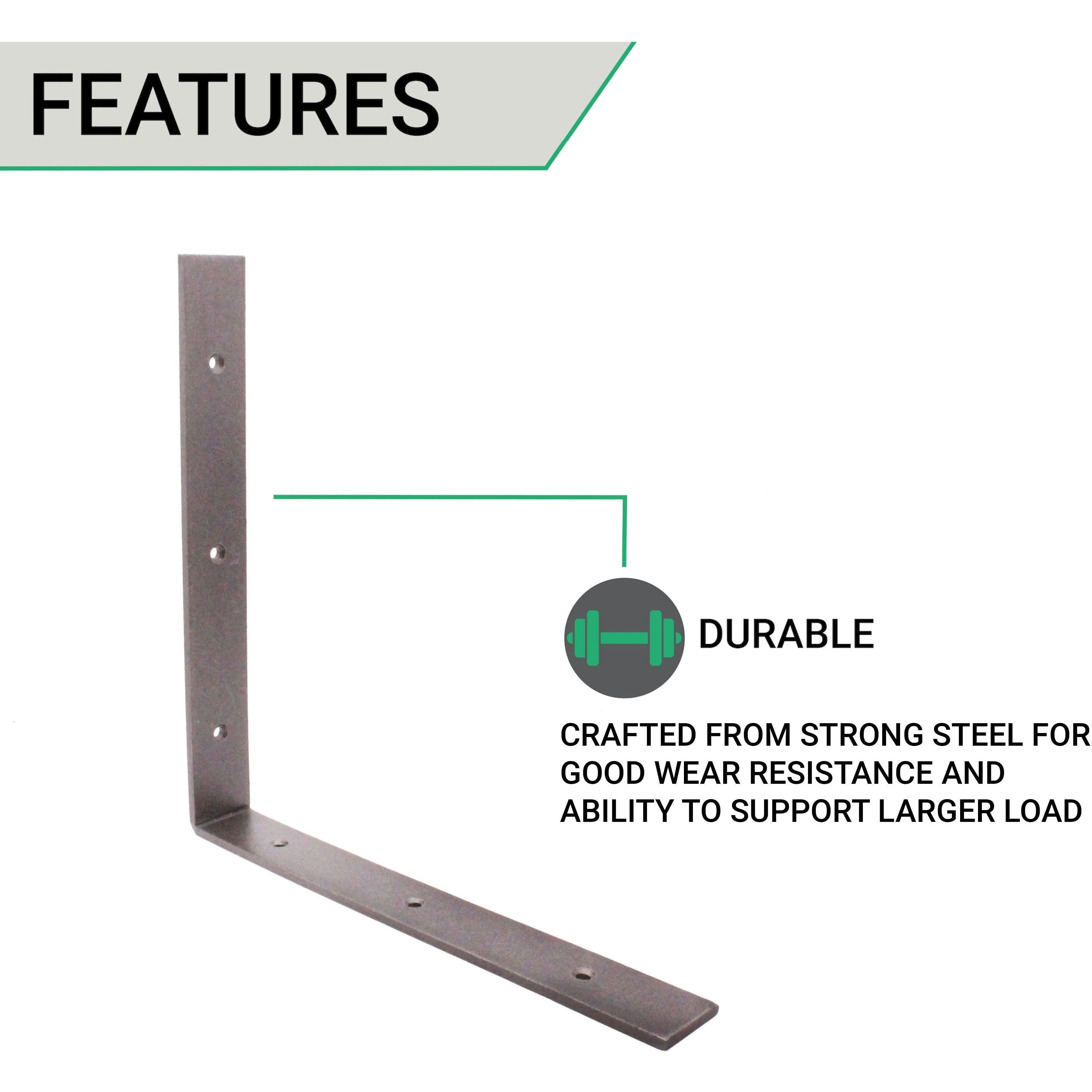 Scaffold Board Shelf Brackets 300mm PAIR Heavy Duty Rustic Wall Mounted Supports - Image 4