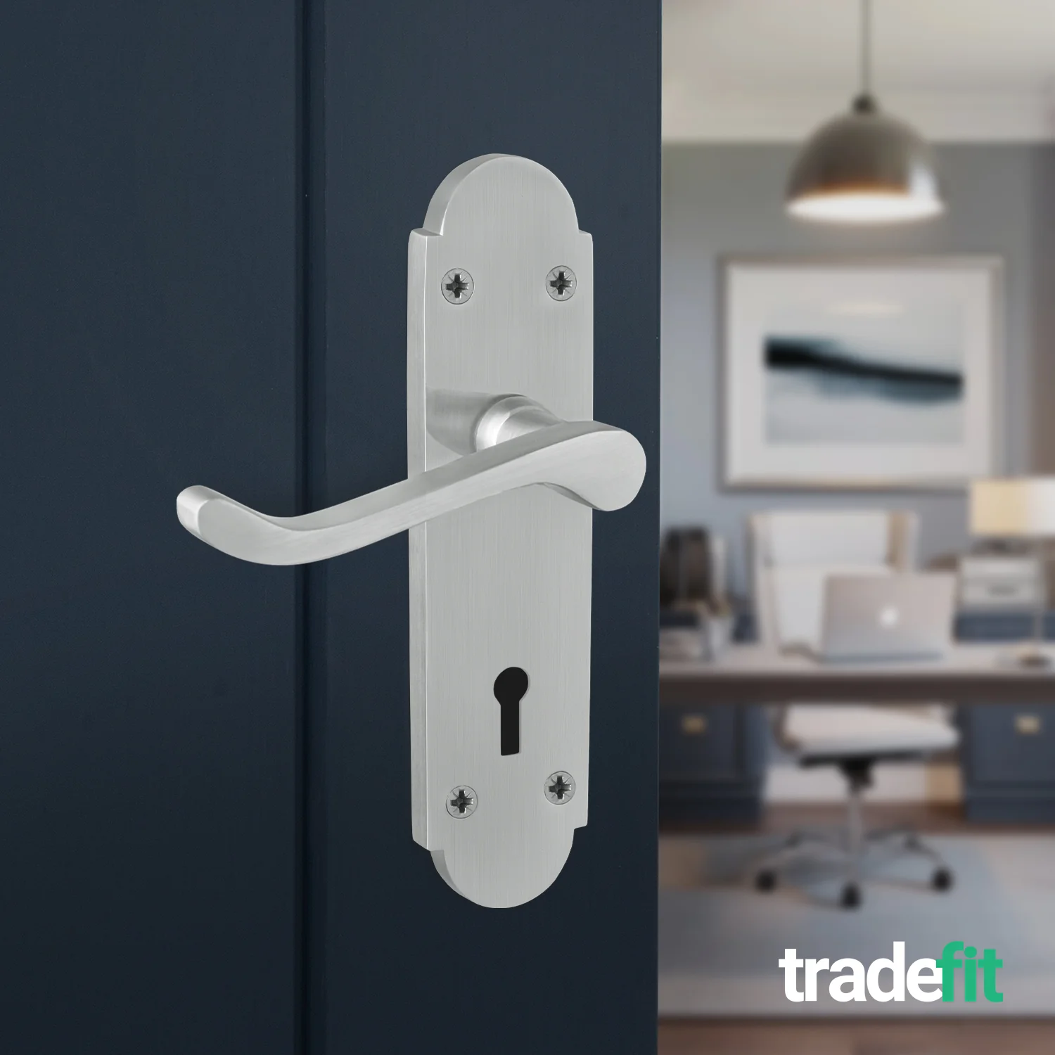 Victorian Rectory Satin Chrome Lever Door Handle Pack - 64mm Sashlock - 76mm Hinges - Image 6