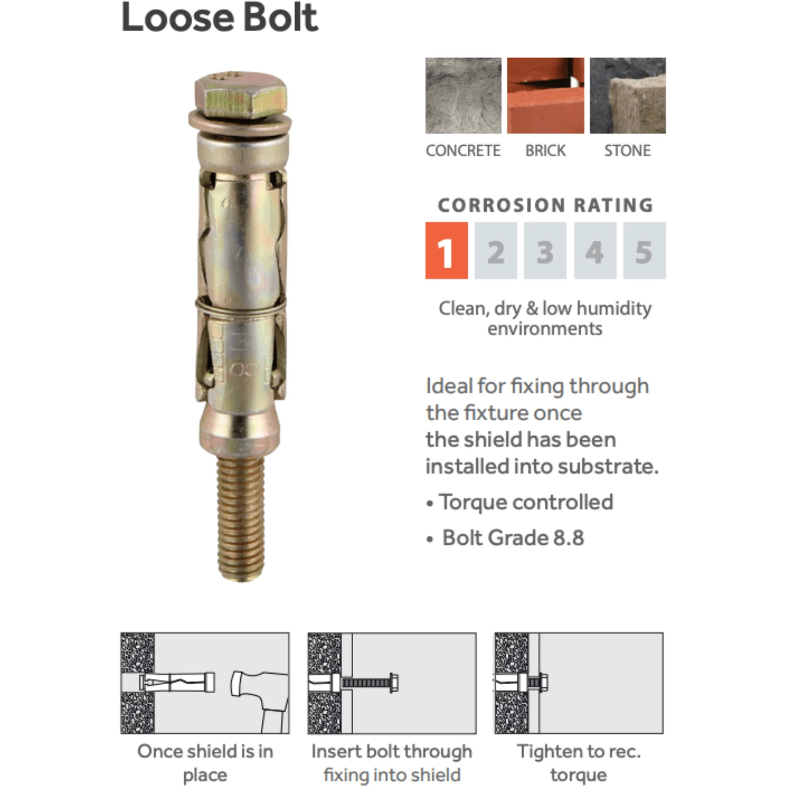 Shield Anchor Loose Bolt - ZYP M10:10L SINGLE BOLT - Image 3