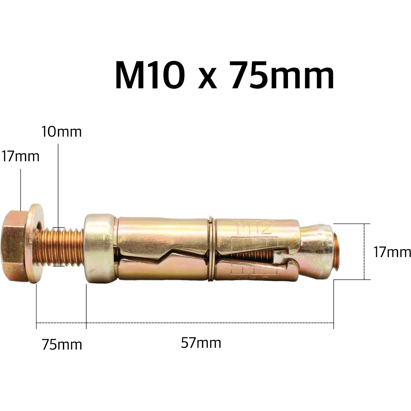 Shield Anchor Loose Bolt - ZYP M10:75L SINGLE BOLT - Image 2
