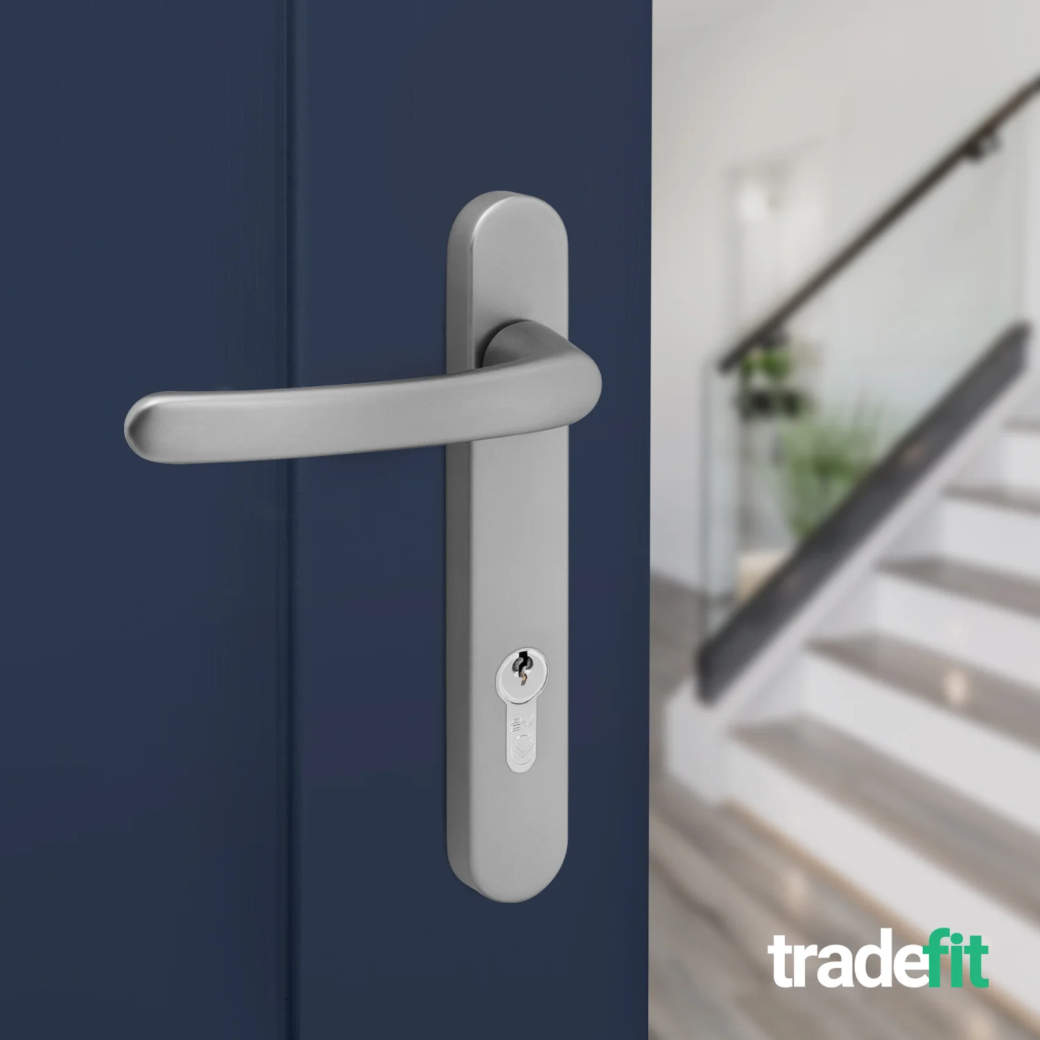 Silver UPVC Door Handles - 92mm PZ Centres - 122mm Fixing Centres - 240 x 32mm - Image 6