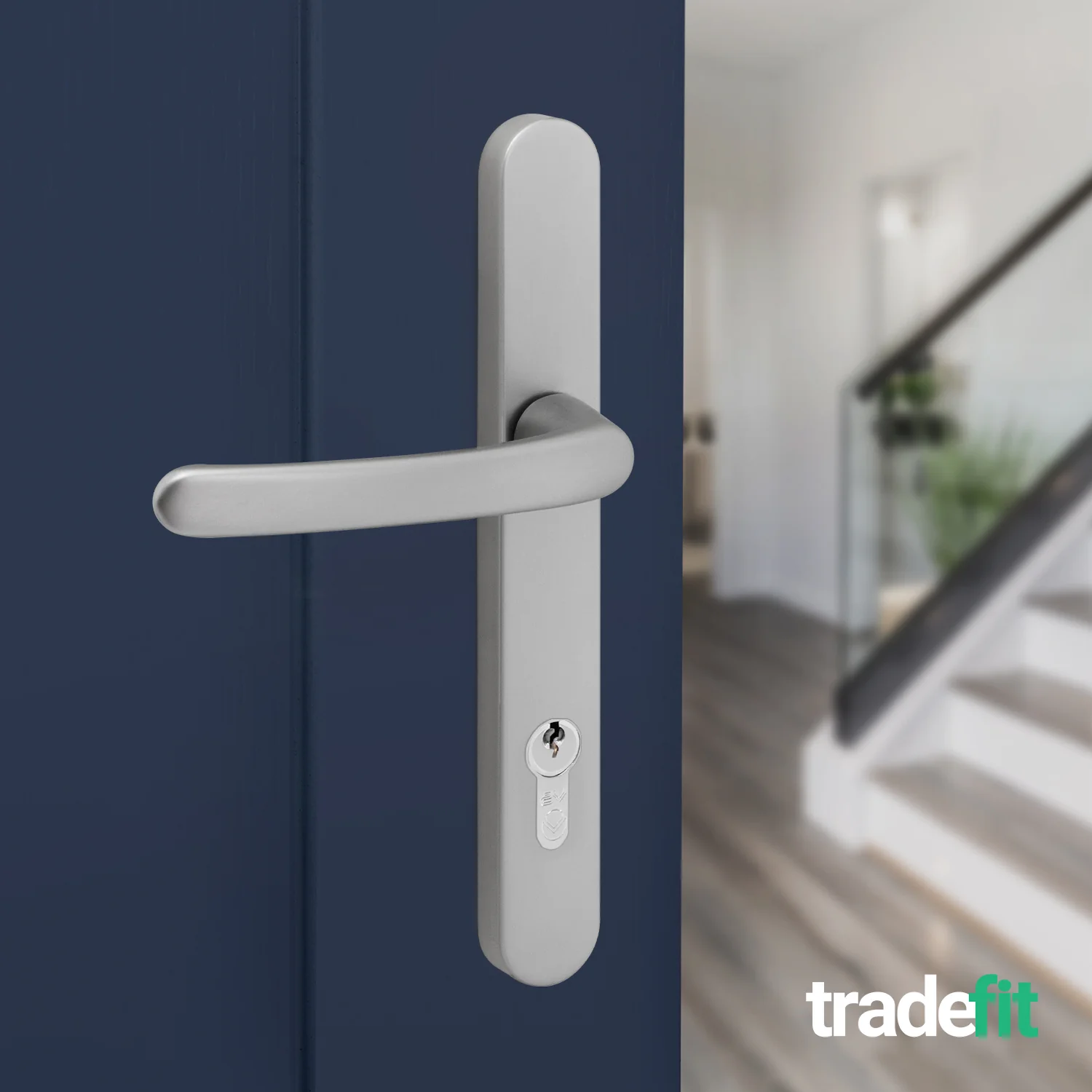 Silver UPVC Door Handles - 92mm PZ Centres - 215mm Fixing Centres - 246 x 32mm - Image 6