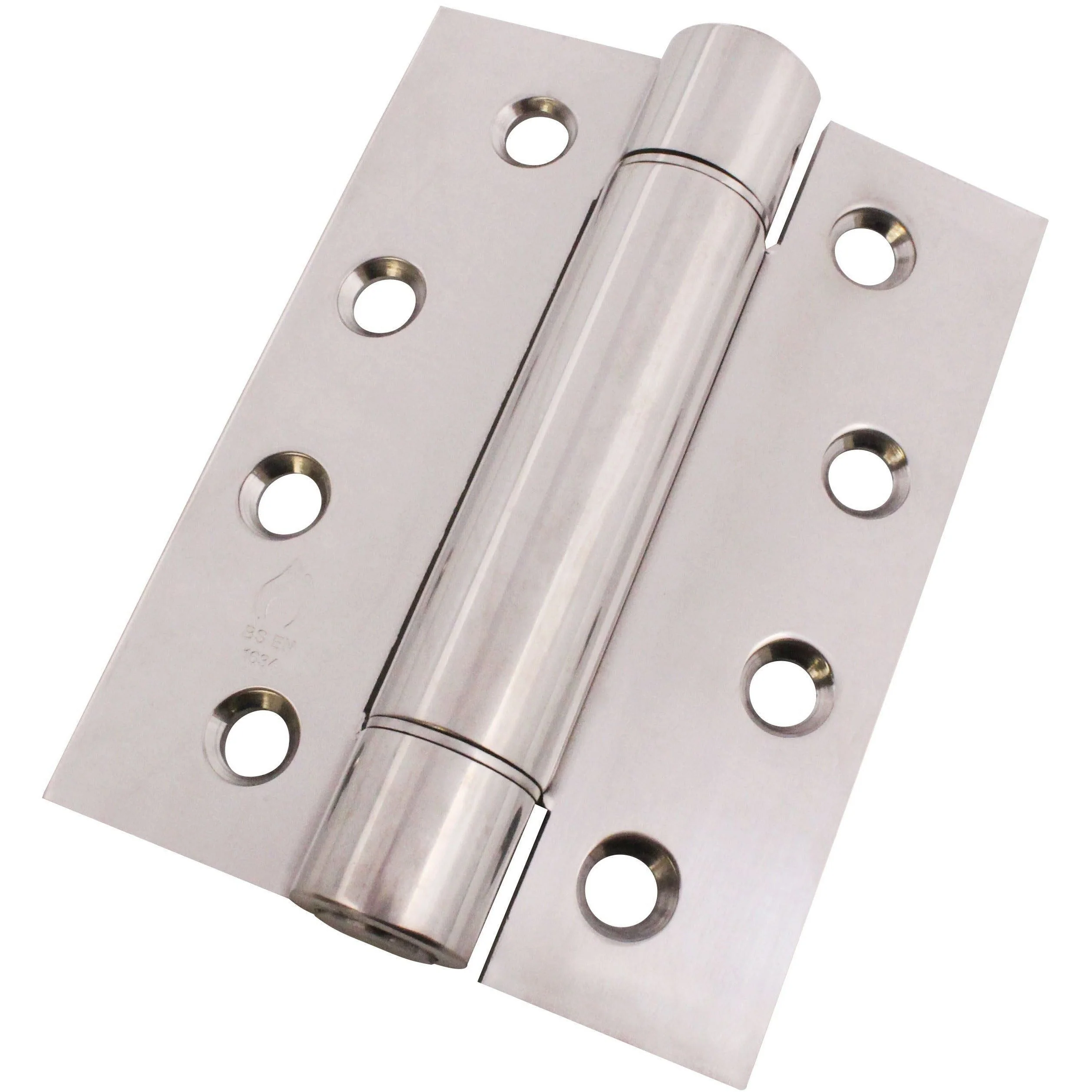 Single Action Spring Hinges 4" Stainless Steel - 102x76x3mm - Polished - Pair - Including Screws - Image 6