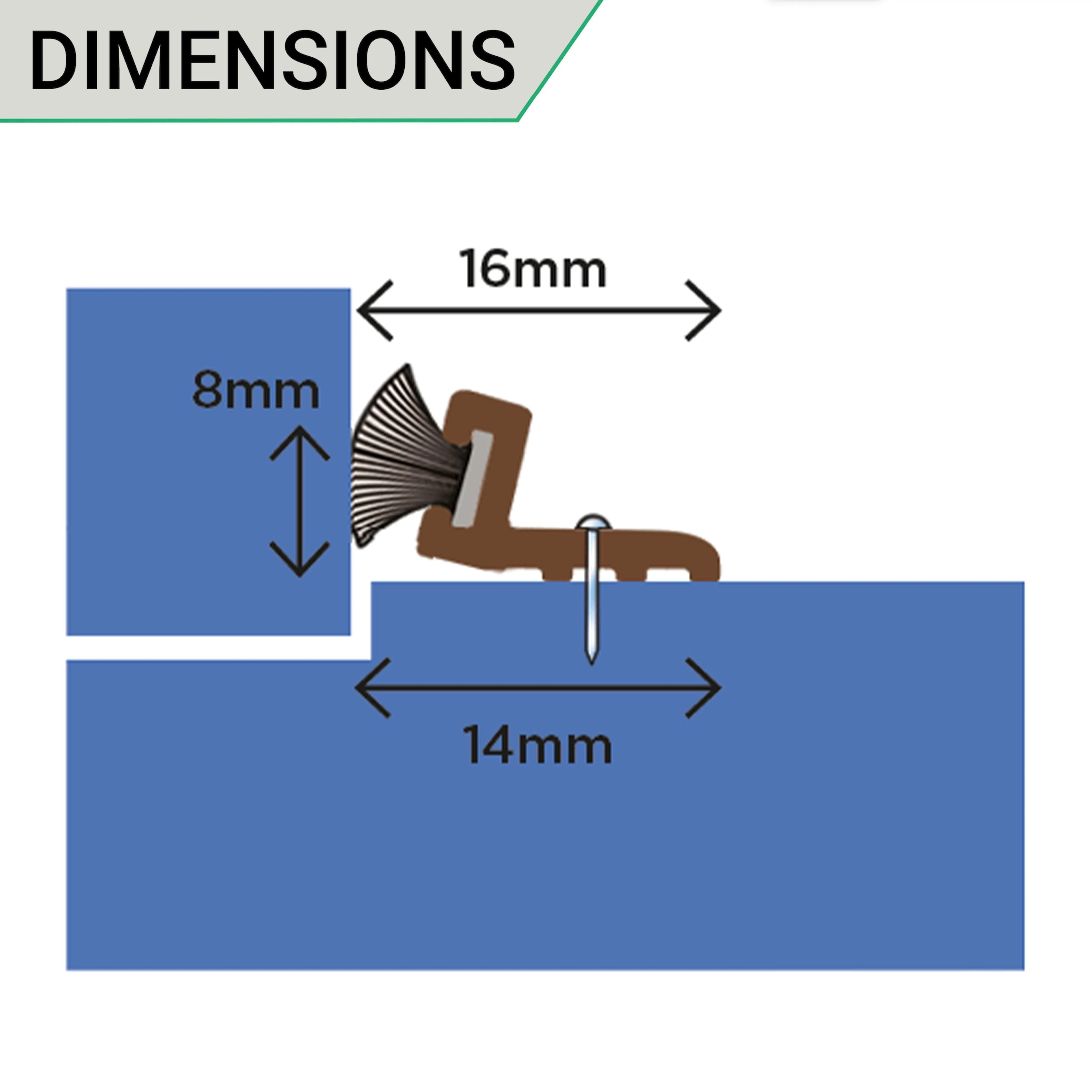 Single Door Weather Seal Set PVC Pile - Brown - Image 4