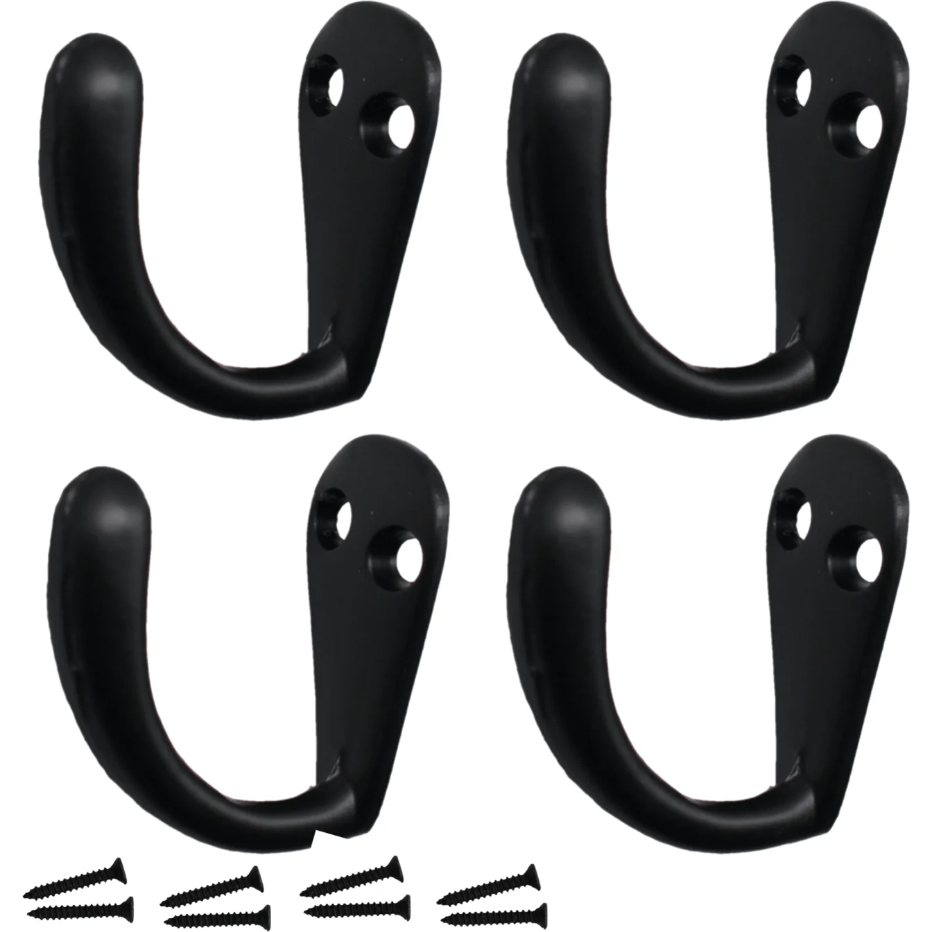 Single Robe Hook - MATT BLACK - Pack of 4