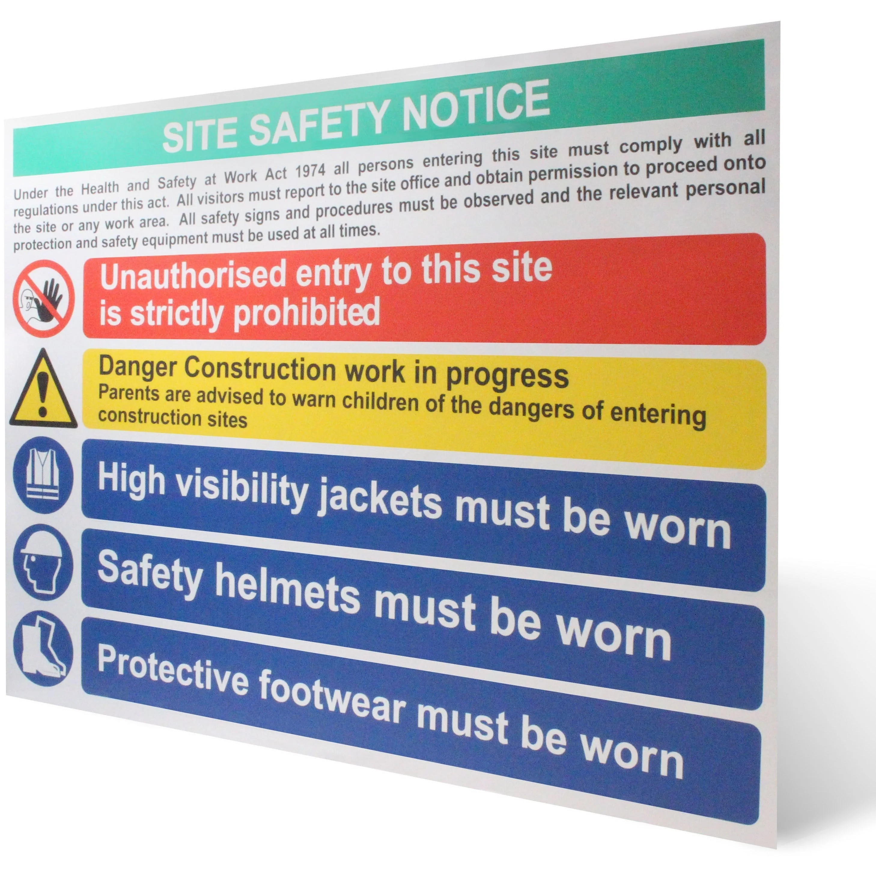 Site Safety Notice 800x600mm Foamex Screw or Tie Fixed - Image 6
