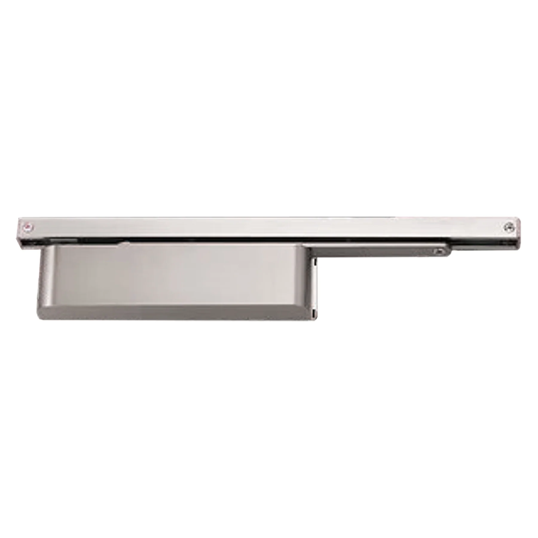 Slide Arm Cam Action Door Closer - Power Size 2-4 - Satin Stainless Radius Cover