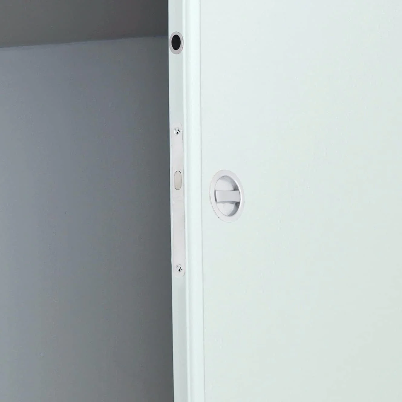 Sliding Door Bathroom Privacy Set - Satin Chrome - Image 4