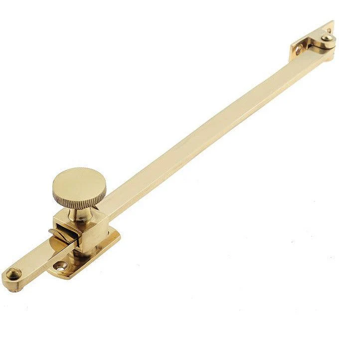 Sliding Screw Down Window Stay - 250mm - Polished Brass