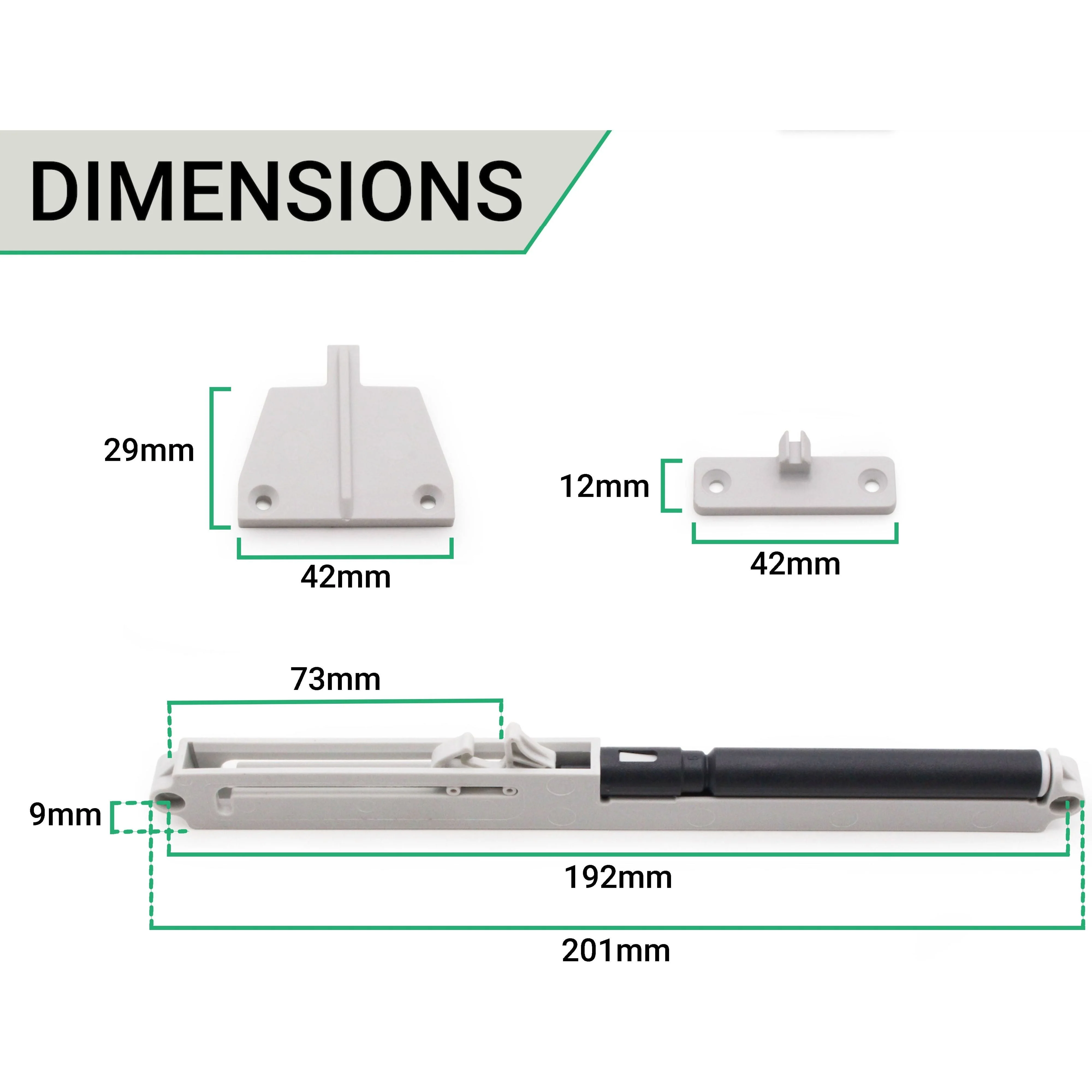 Soft Close Drawer Damper 25kg Force for Wood or Metal Drawers - Image 4