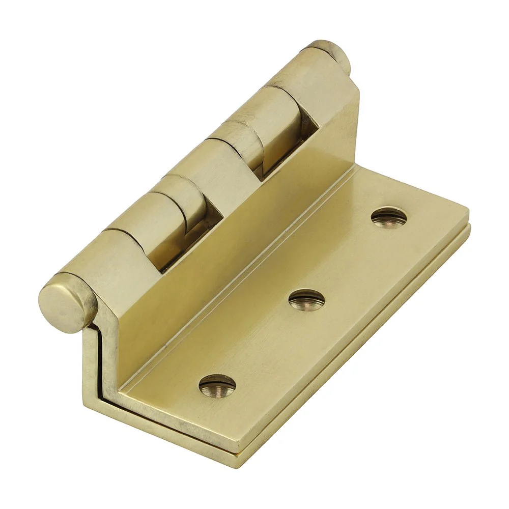 Solid Brass Ball Bearing Stormproof Hinge - 64 x 55mm - Polished Brass