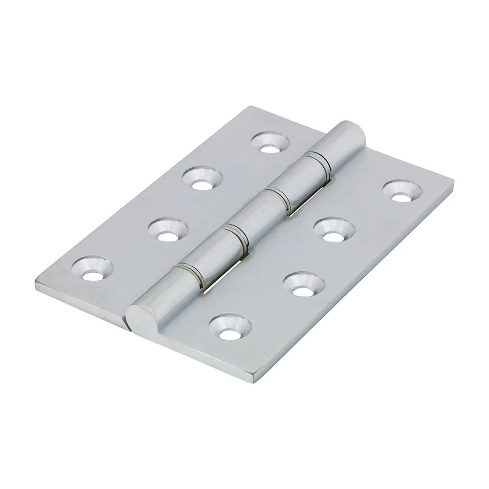 Solid Brass Double Stainless Steel Washer Hinge - 102 x 67mm - Satin Chrome