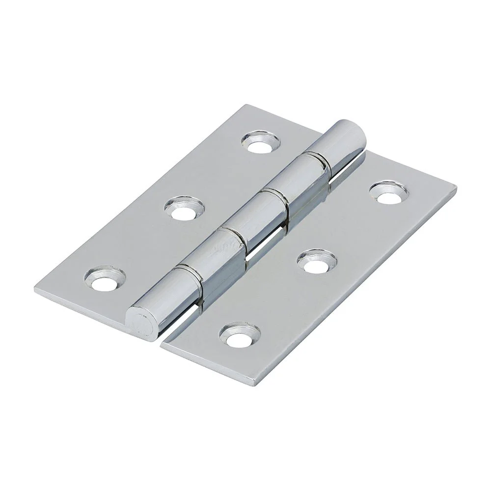 Solid Brass Double Stainless Steel Washer Hinge - 76 x 50mm - Polished Chrome
