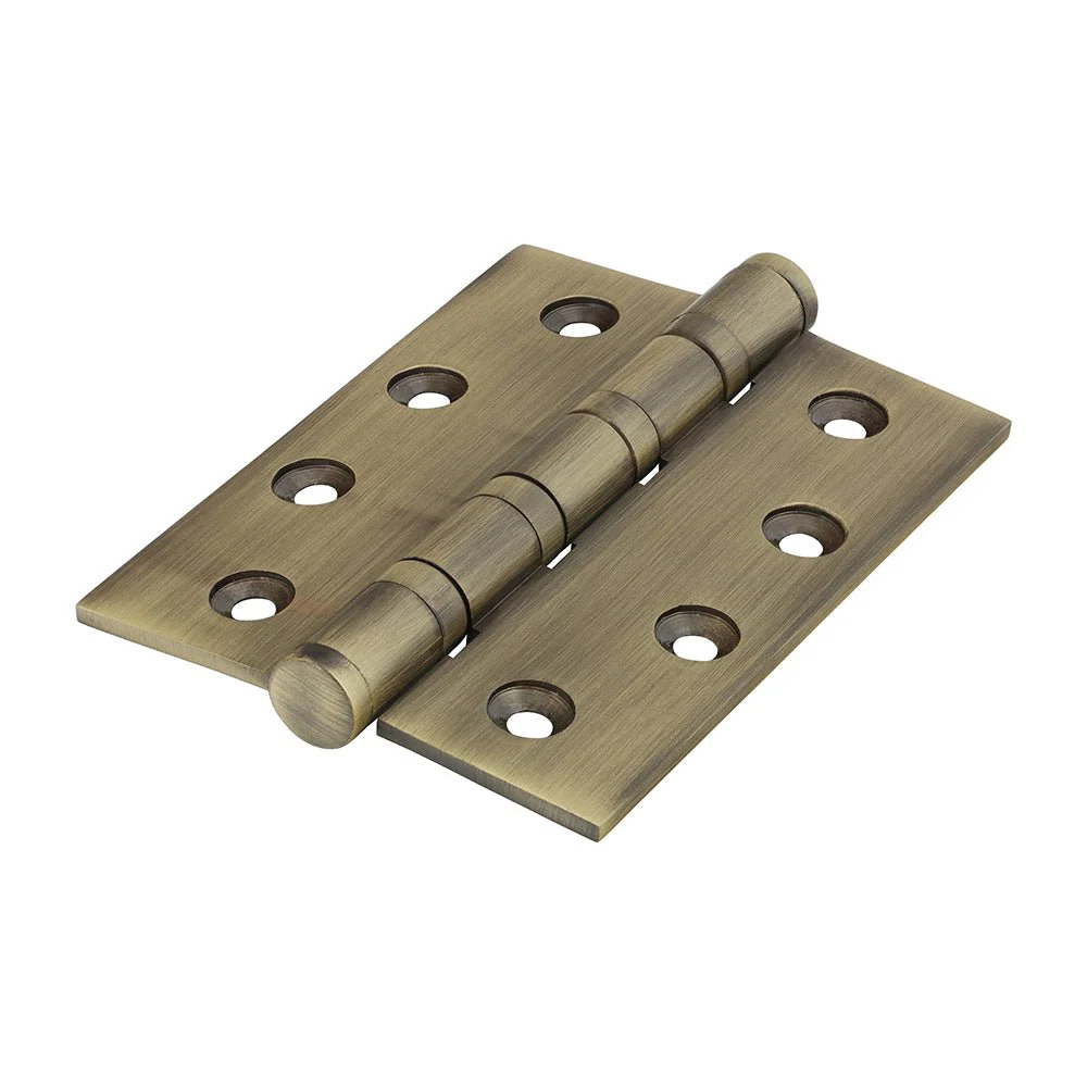 Solid Brass Performance Ball Race Hinge - 102 x 76mm - Antique Brass