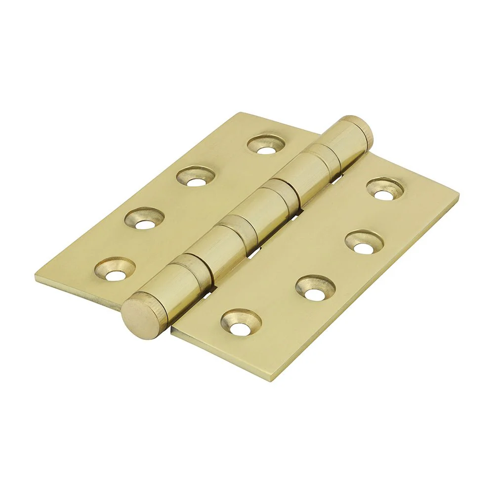 Solid Brass Performance Ball Race Hinge - 102 x 76mm - Polished Brass