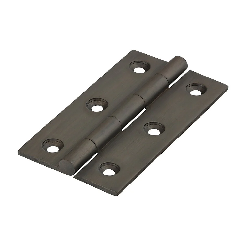 Solid Brass Solid Drawn Hinge - 75 x 40mm - Bronze