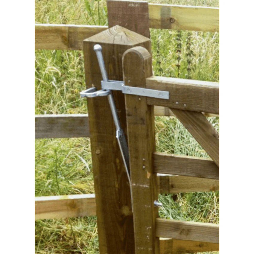 Spring Gate Fastener Set With Staple Catch - 600mm / 24 inch - Hot Dipped Galvanised - Image 4