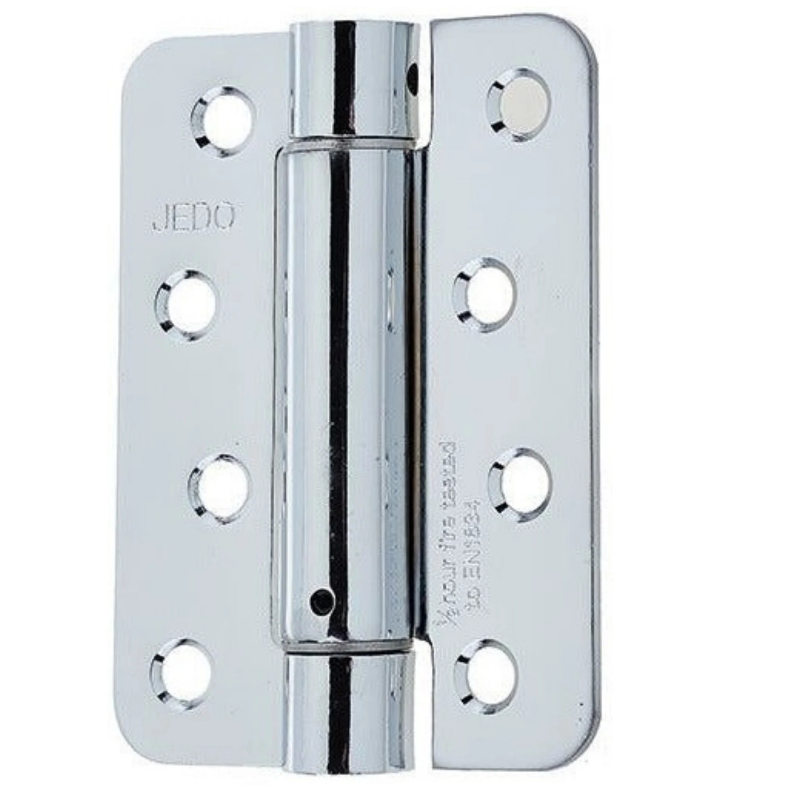 Spring Hinges Single Action Fire Door Pack 3 Self Closing - RADIUS CORNERS - 102x76x2.7mm - Polished Chrome - Pack of 3 - Image 2