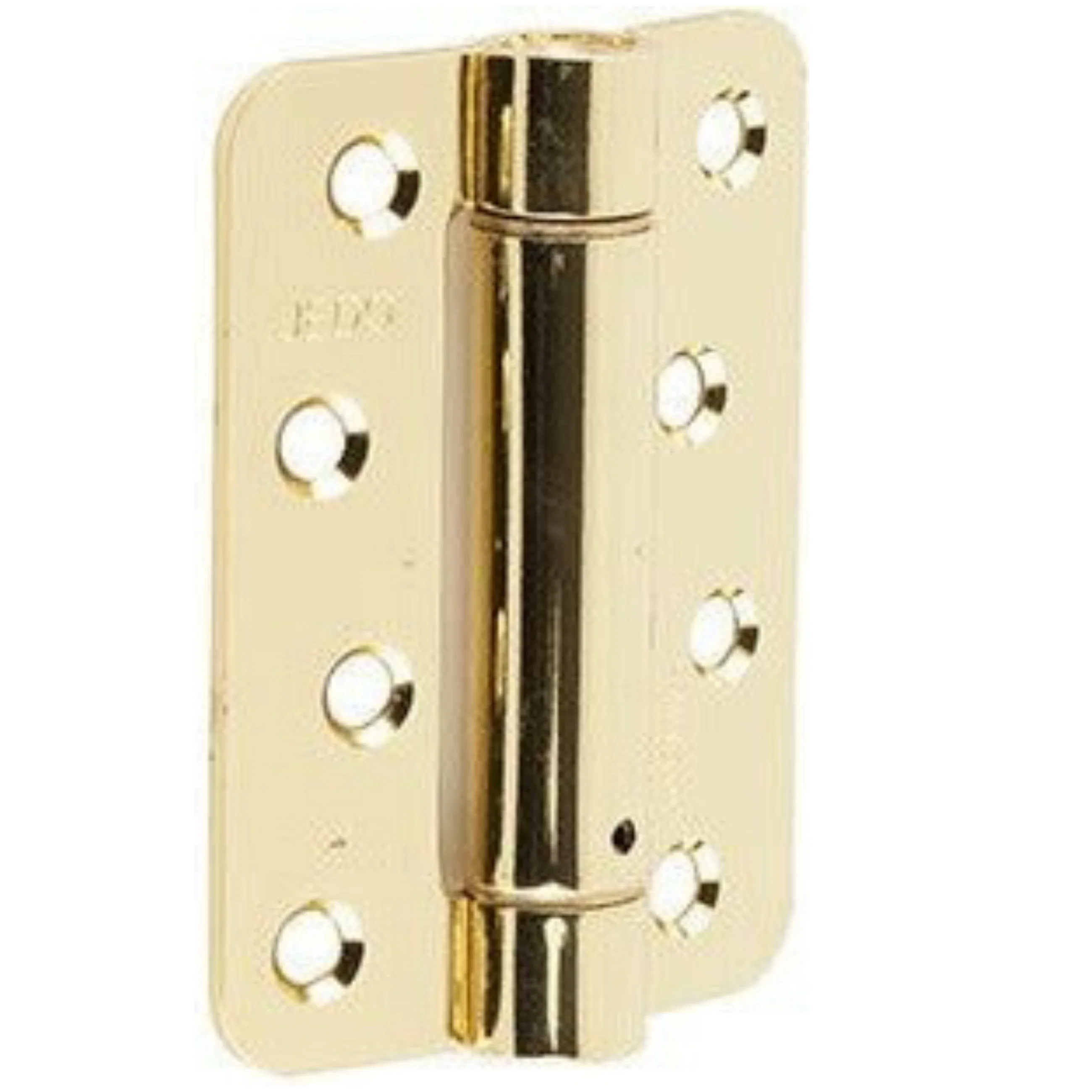 Spring Hinges Single Action Fire Door Pack 3 Self Closing - RADIUS CORNERS - 102x76x2.7mm - Brass Plated - Pack of 3 - Image 2