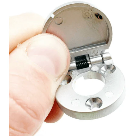 Sprung Budget Lock Escutcheon Spring Flap Keyhole Cover - Polished Chrome Plated - Image 3