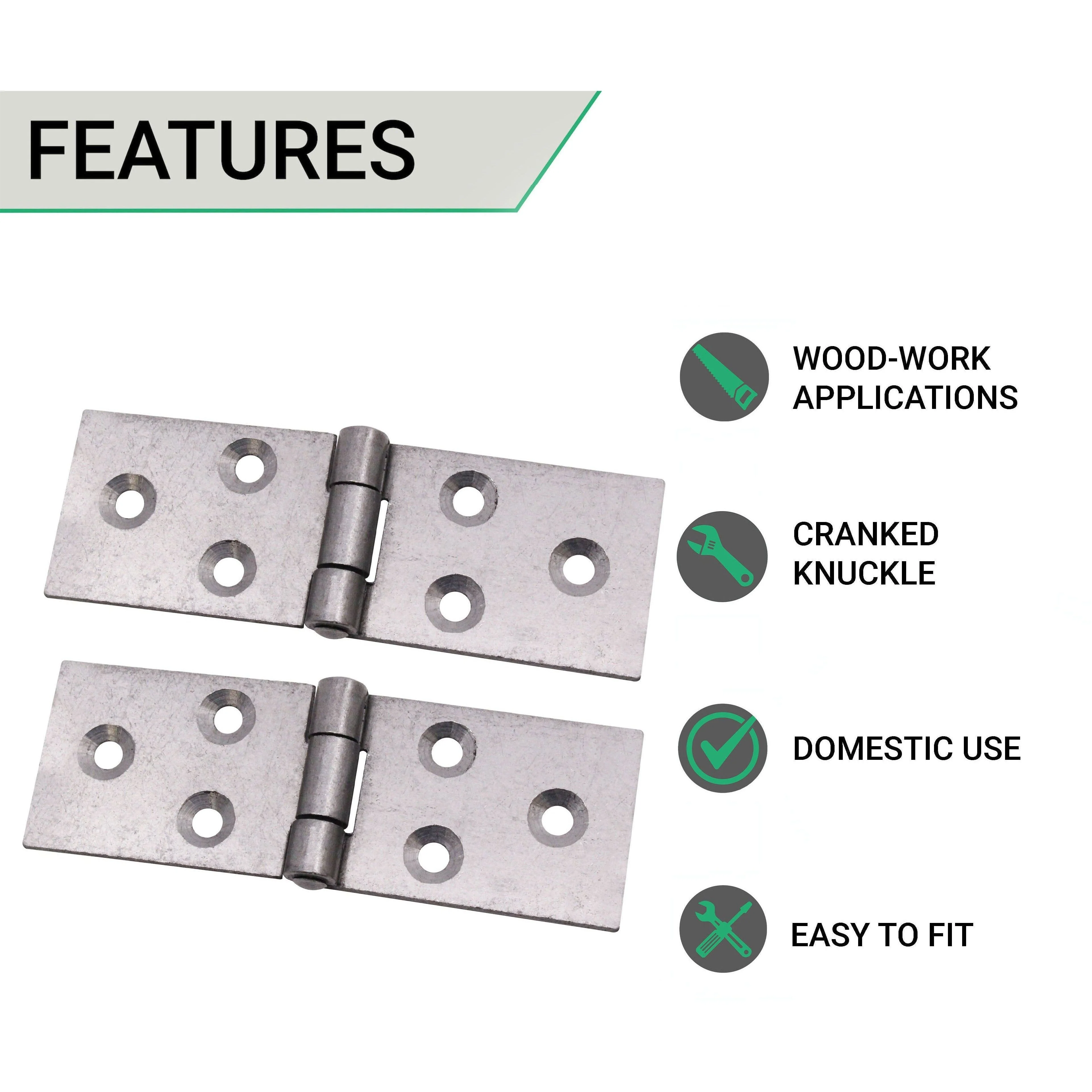 Steel Backflap Cabinet Hinges - 25mm - Self Colour - Pair - EXCLUDING Screws - Image 2