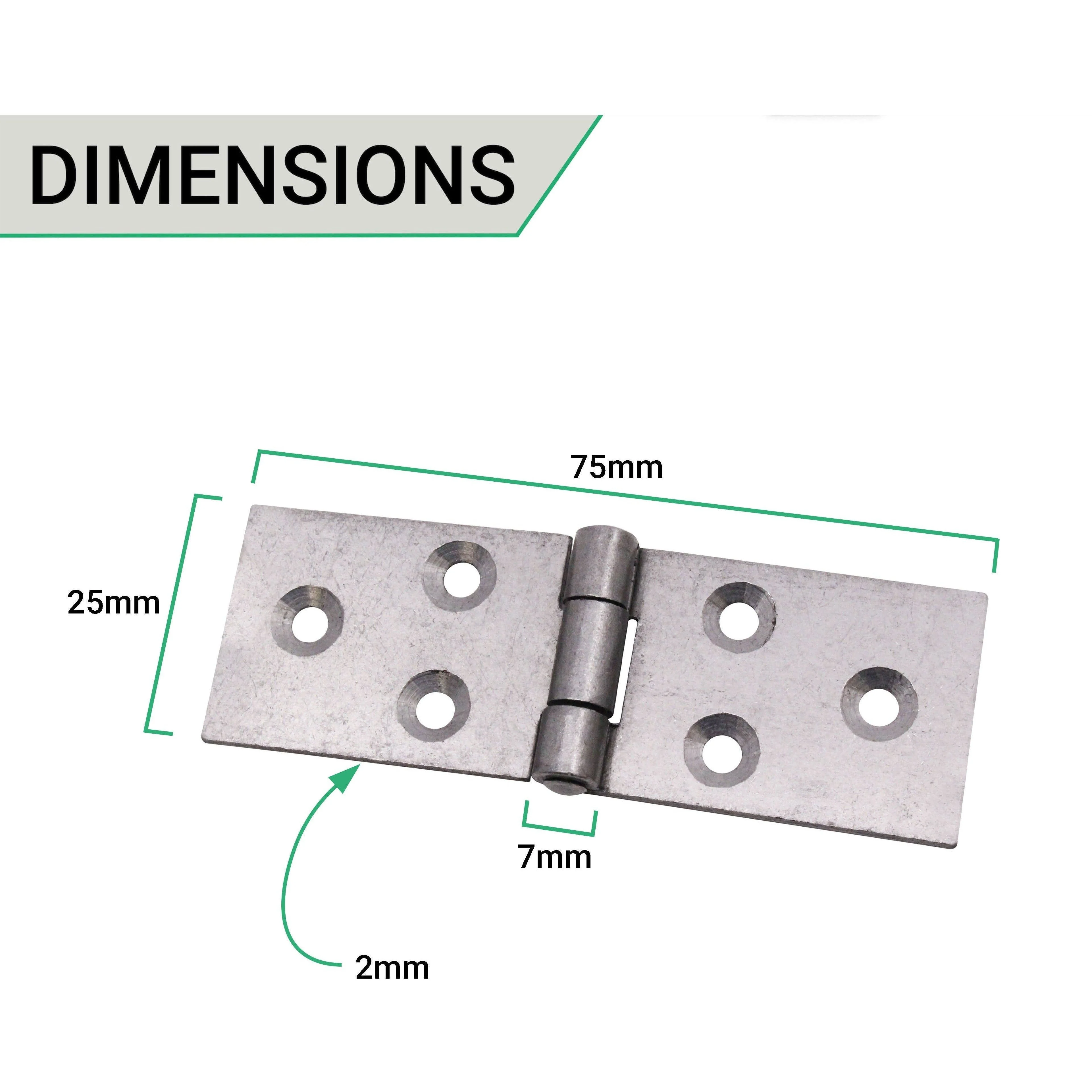 Steel Backflap Cabinet Hinges - 25mm - Self Colour - Pair - EXCLUDING Screws - Image 4