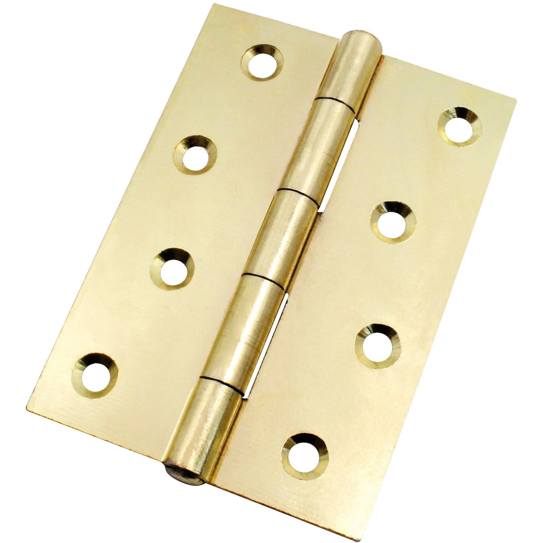 Steel Butt Hinges 1838 Fixed Pin Pattern - 102x67x2mm - Brass Plated - Pair - EXCLUDING Screws - Image 5