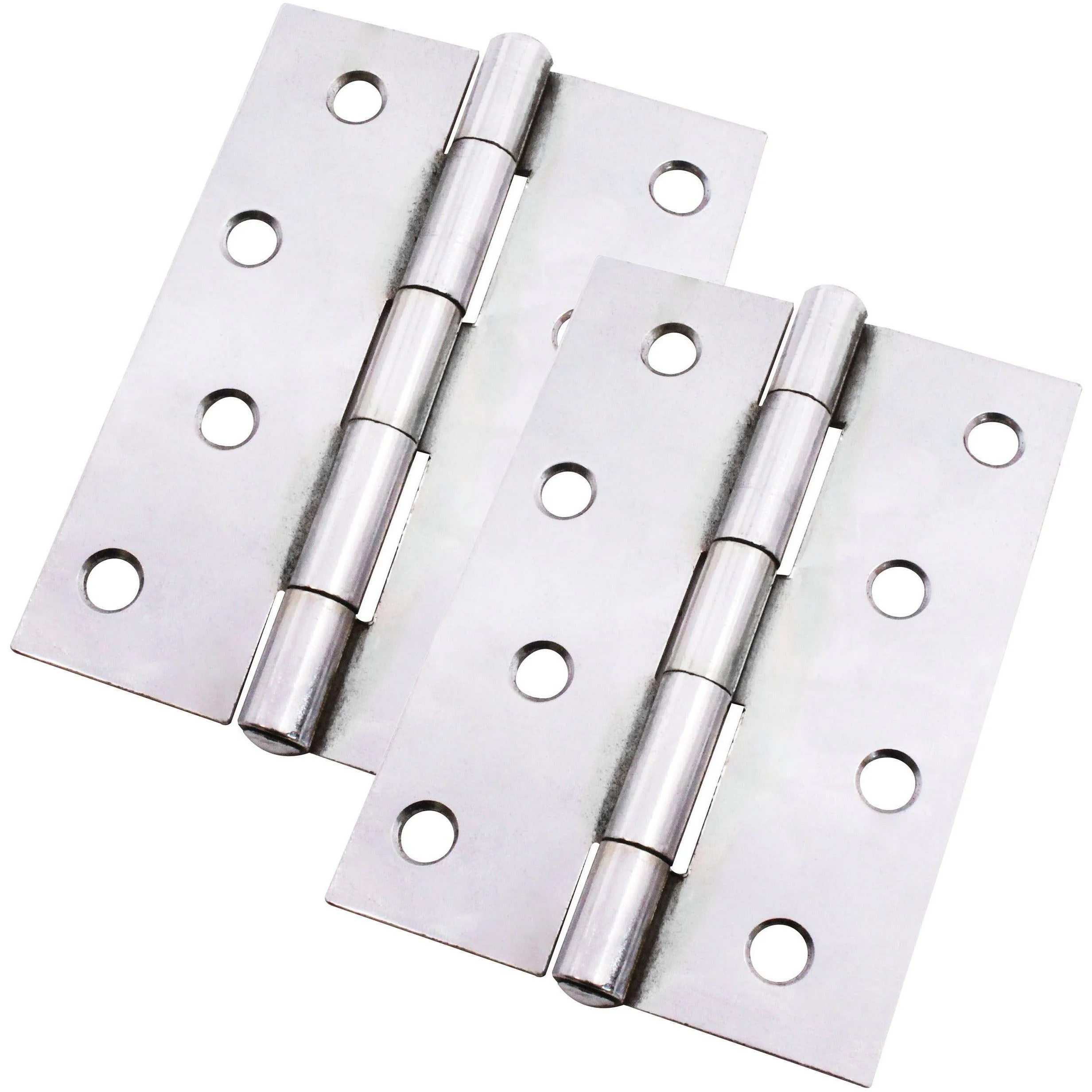 Steel Butt Hinges 1838 Fixed Pin Pattern - 102x67x2mm - Polished Chrome Plated - Pair - EXCLUDING Screws