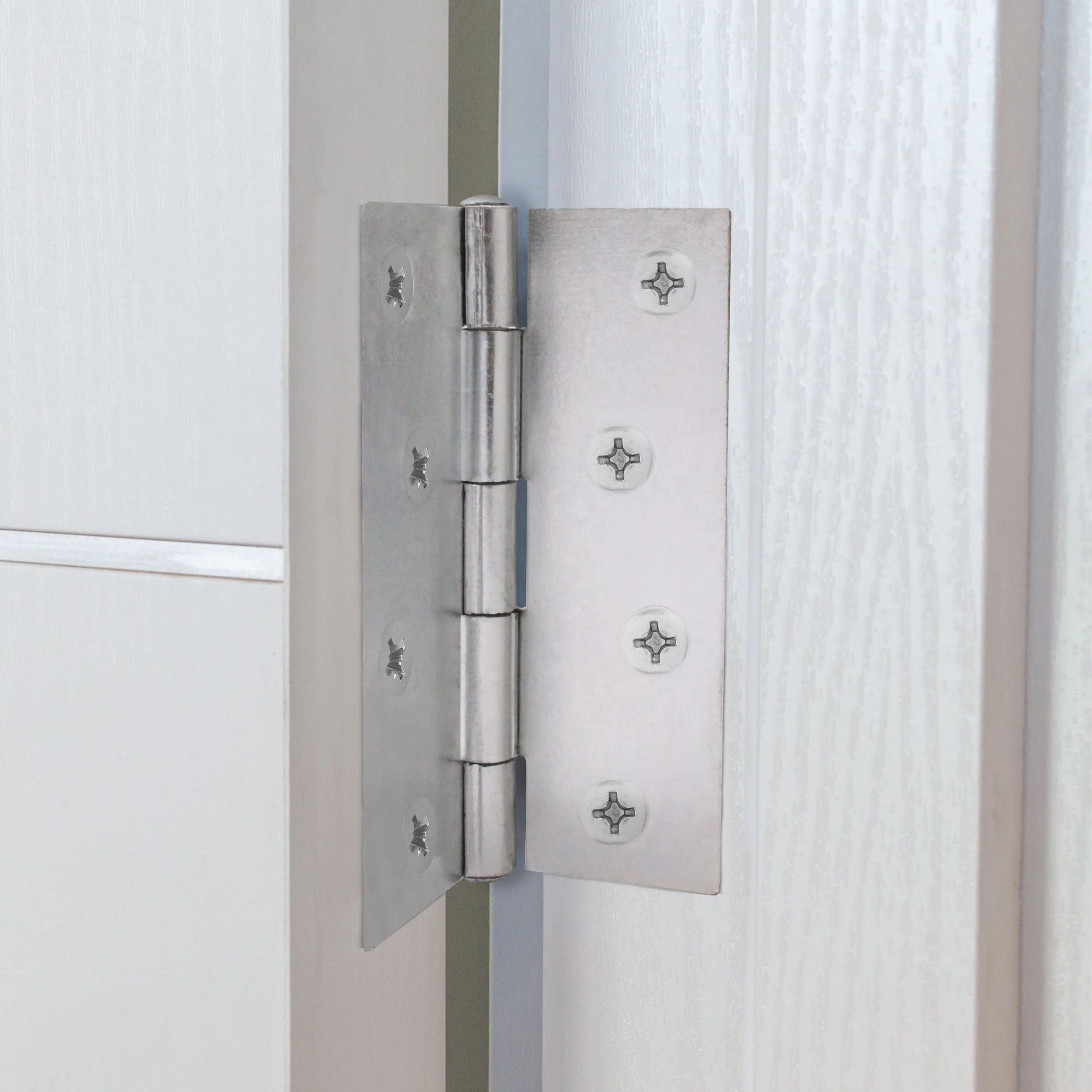 Steel Butt Hinges 1838 Fixed Pin Pattern - 102x67x2mm - Zinc Plated - Pair - EXCLUDING Screws - Image 4