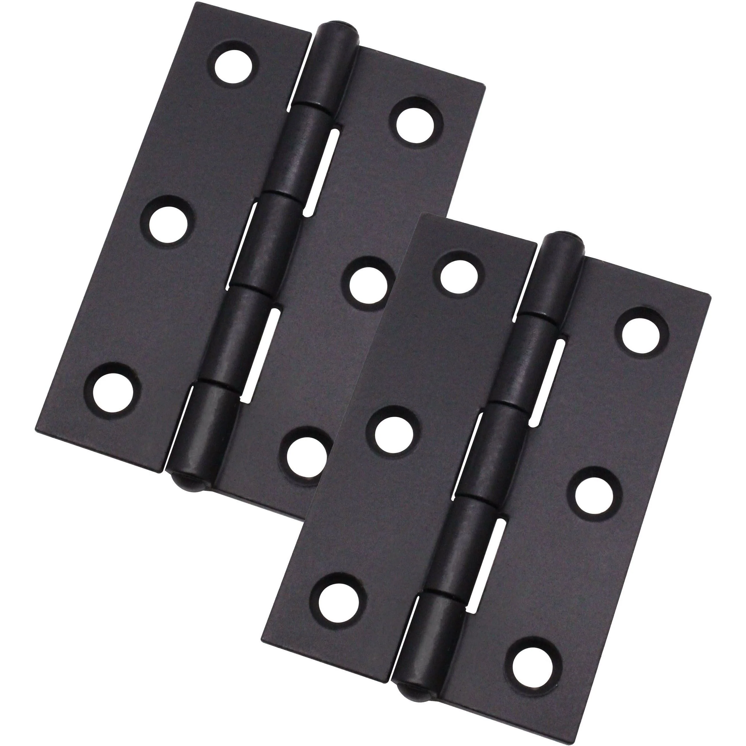 Steel Butt Hinges 1838 Fixed Pin Pattern - 76x51x1.5mm - Black Plated - Pair - EXCLUDING Screws - Image 2