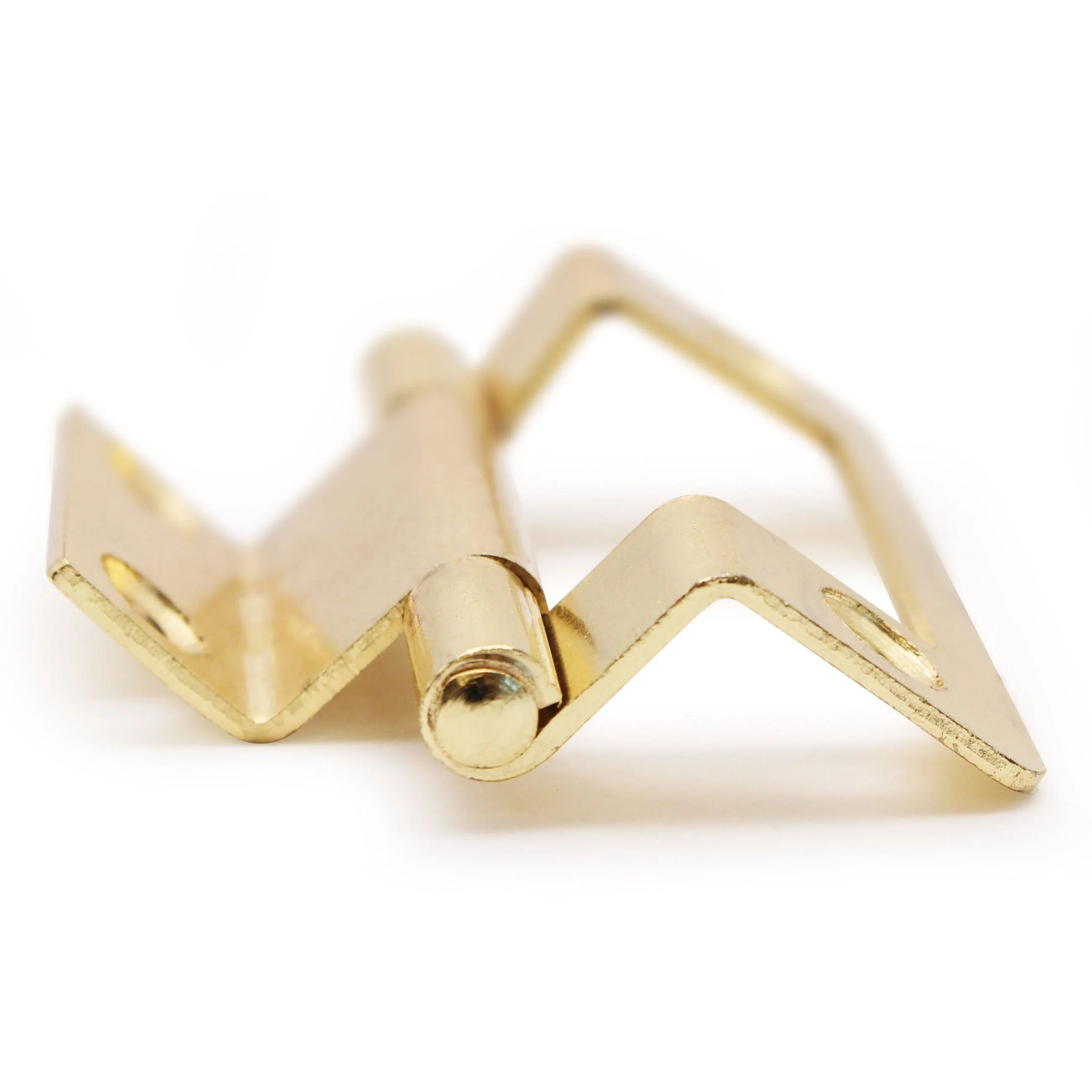 Steel Double Cranked Flush Cabinet Hinges - 50mm - Brass Plated - Pair - EXCLUDING Screws - Image 8