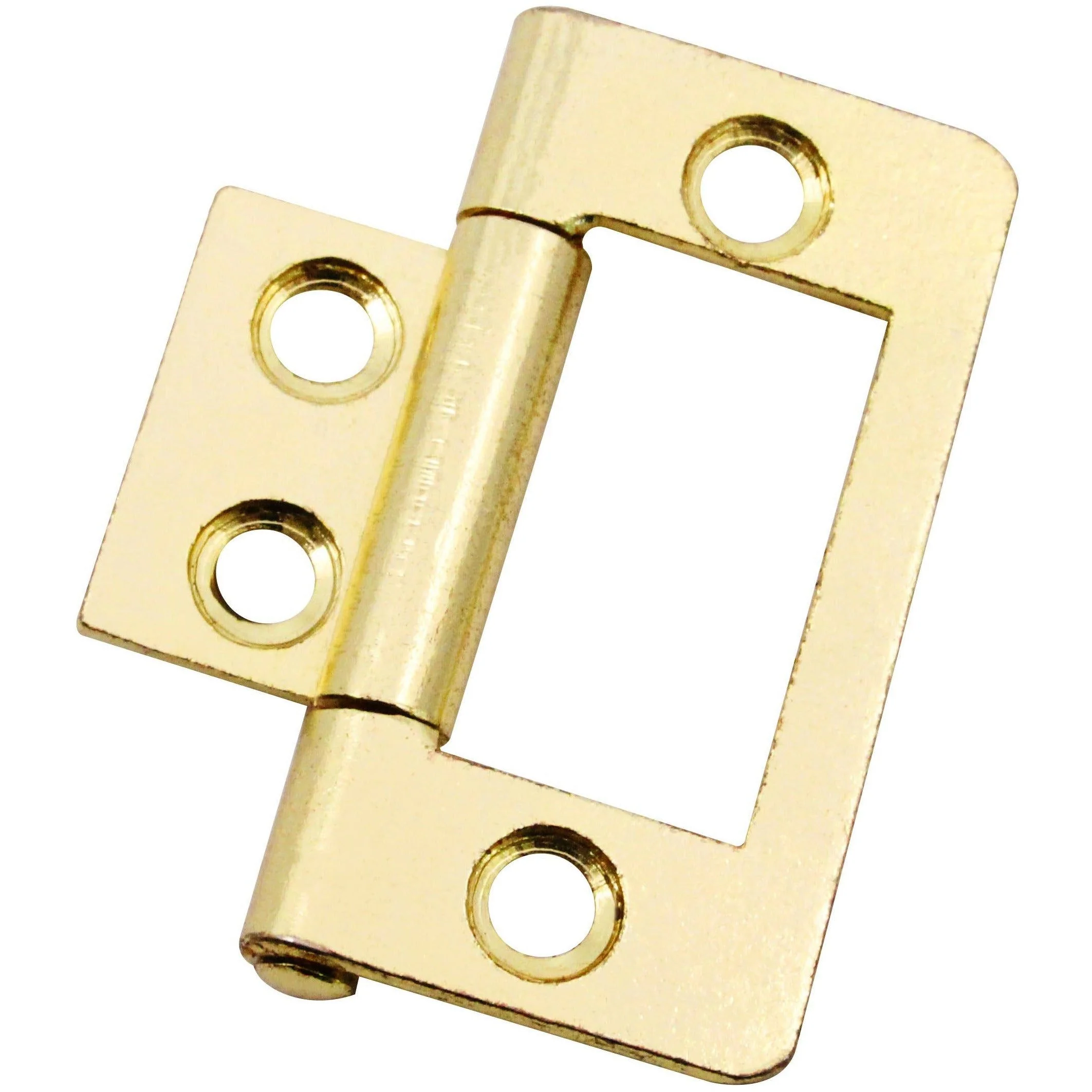 Steel Flush Cabinet Hinges - 40mm - Brass Plated - Pair - EXCLUDING Screws - Image 2