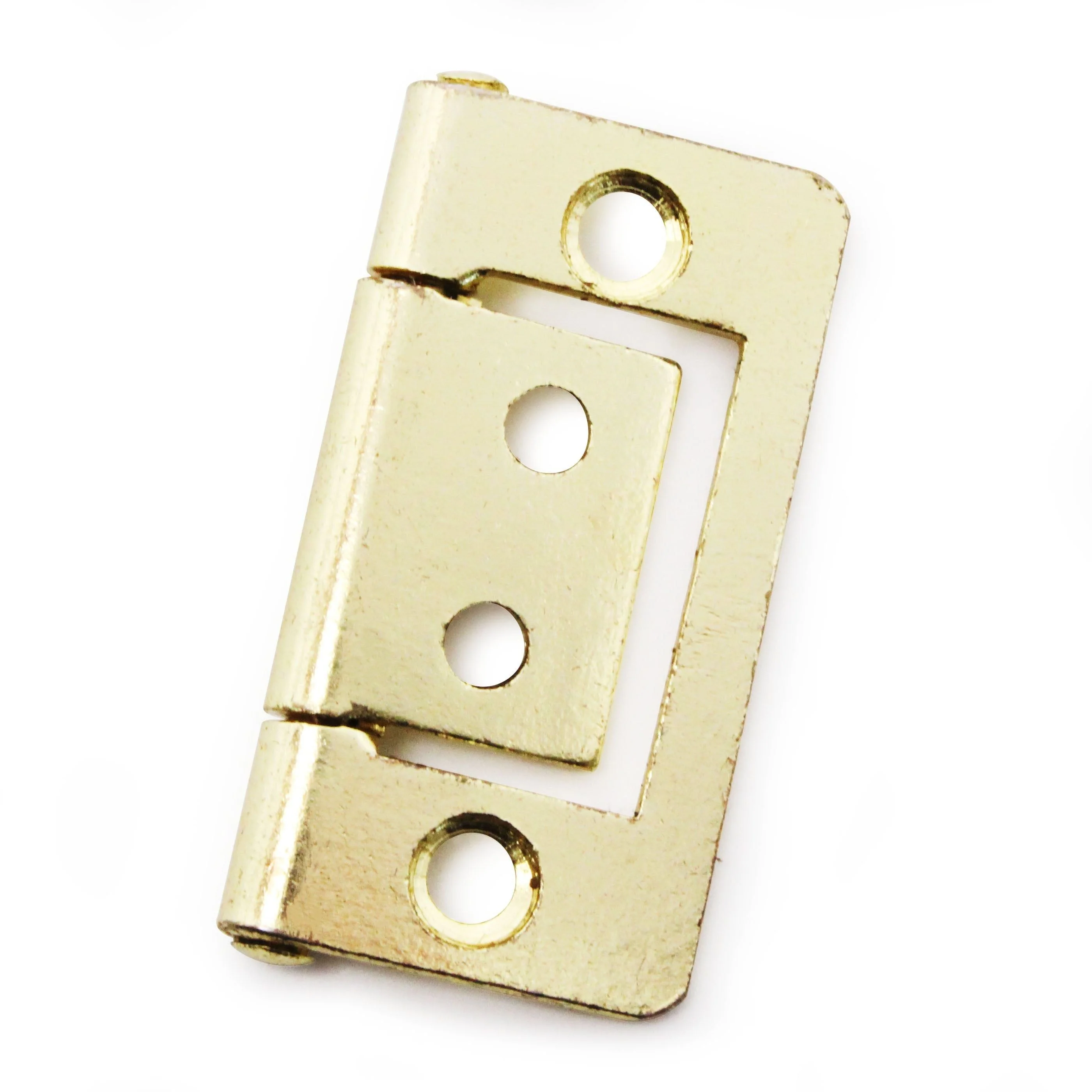 Steel Flush Cabinet Hinges - 40mm - Brass Plated - Pair - EXCLUDING Screws - Image 6