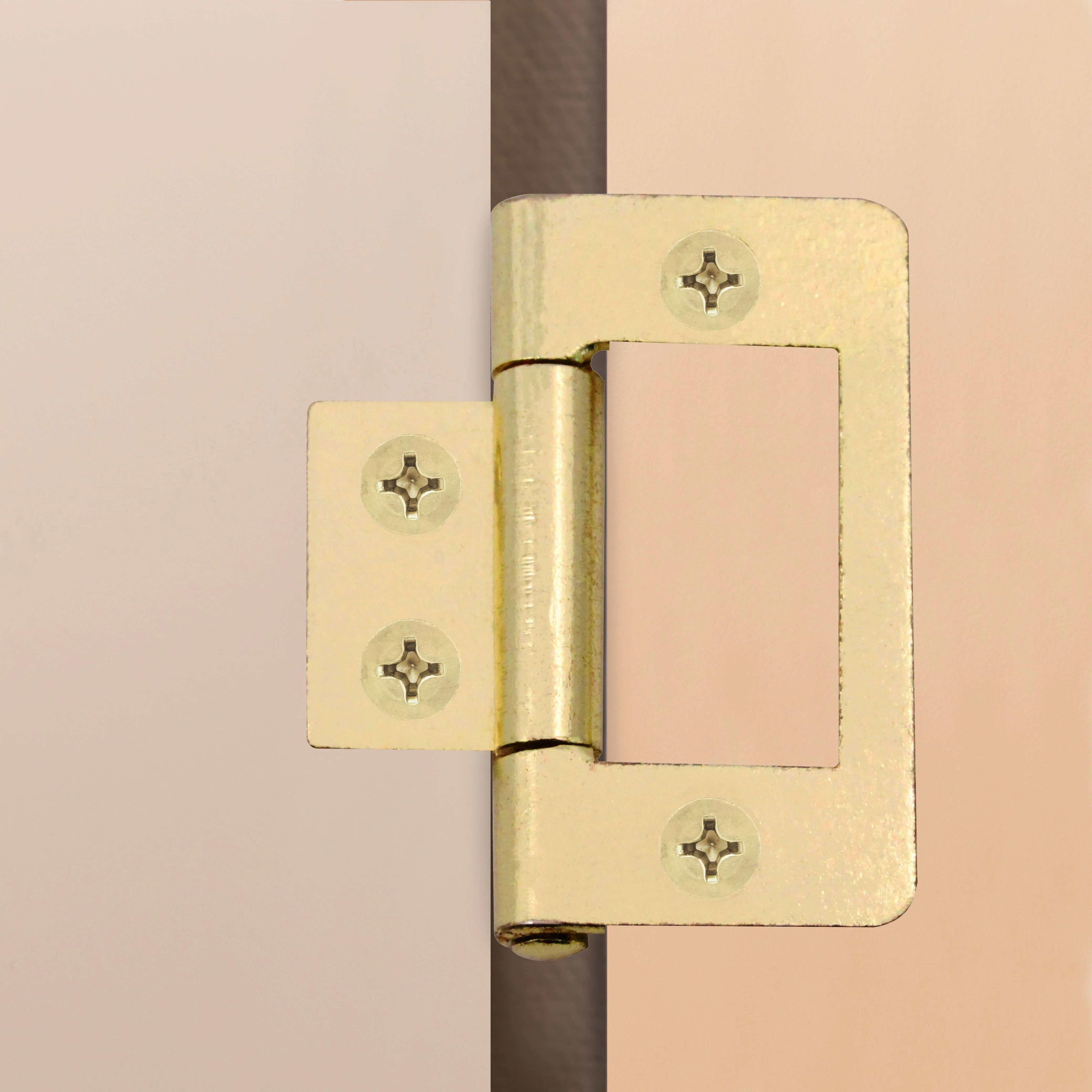 Steel Flush Cabinet Hinges - 40mm - Brass Plated - Pair - EXCLUDING Screws - Image 7